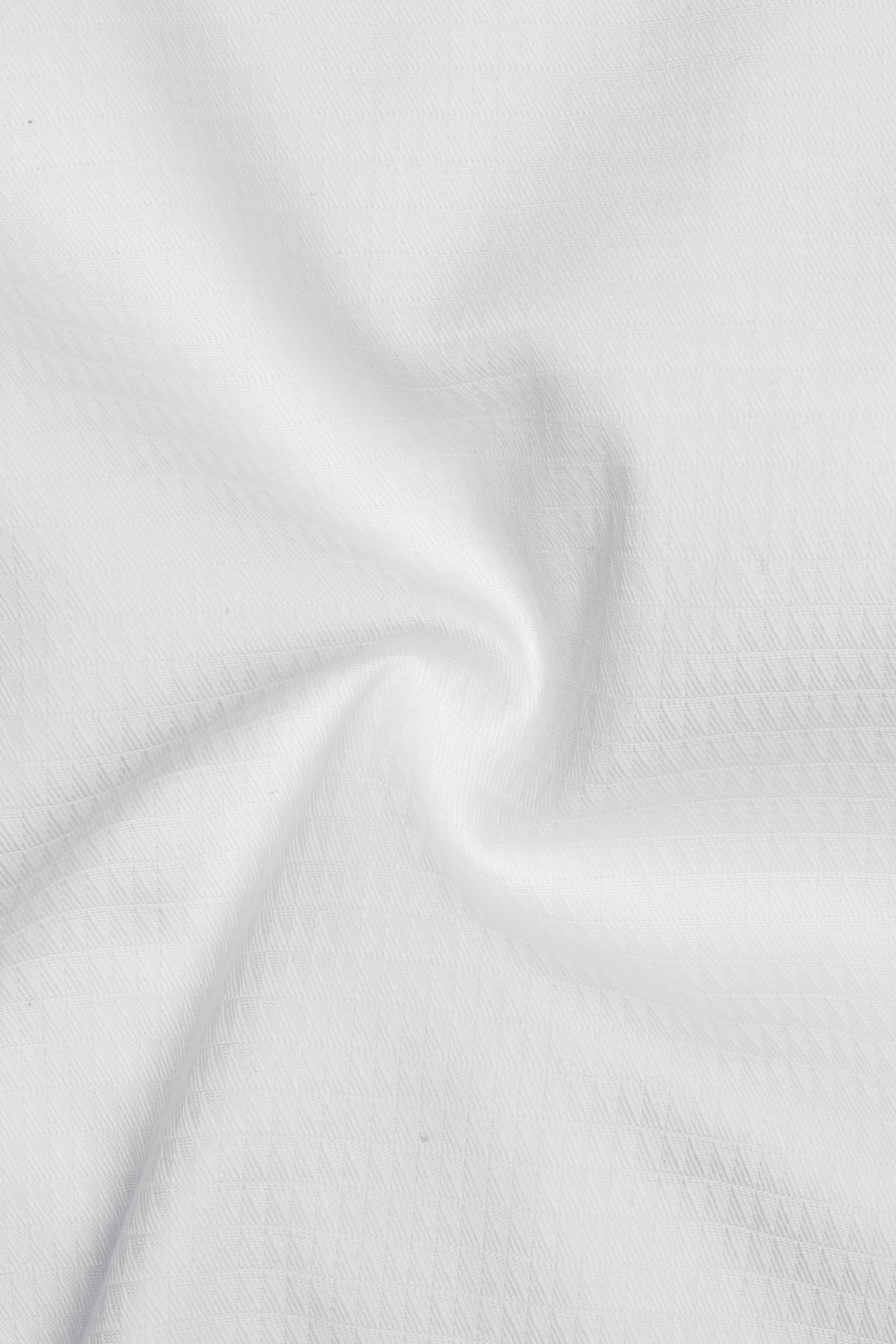 Bright White Dobby Textured Premium Giza Cotton Shirt