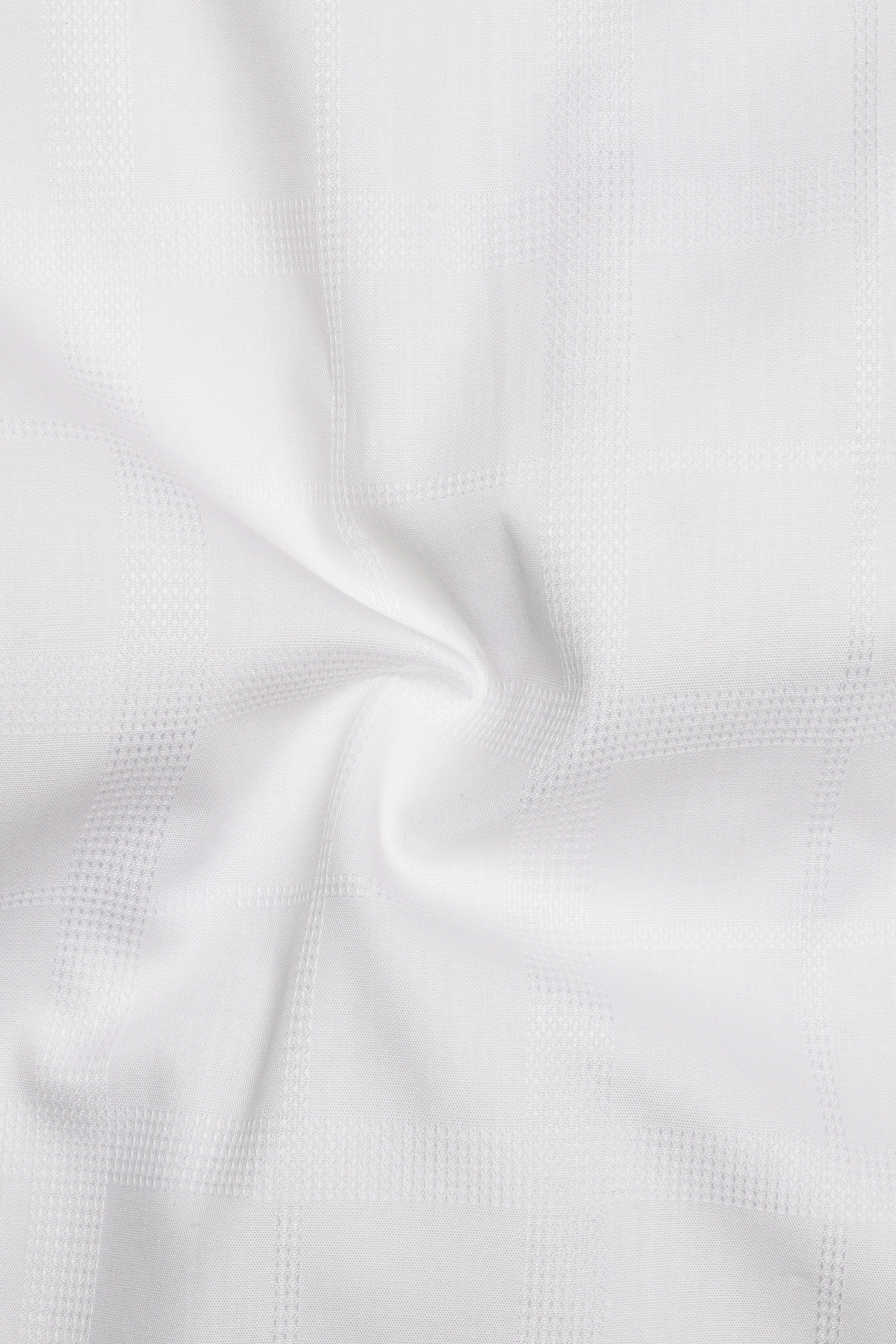 Bright White Dobby Textured Premium Giza Cotton Shirt