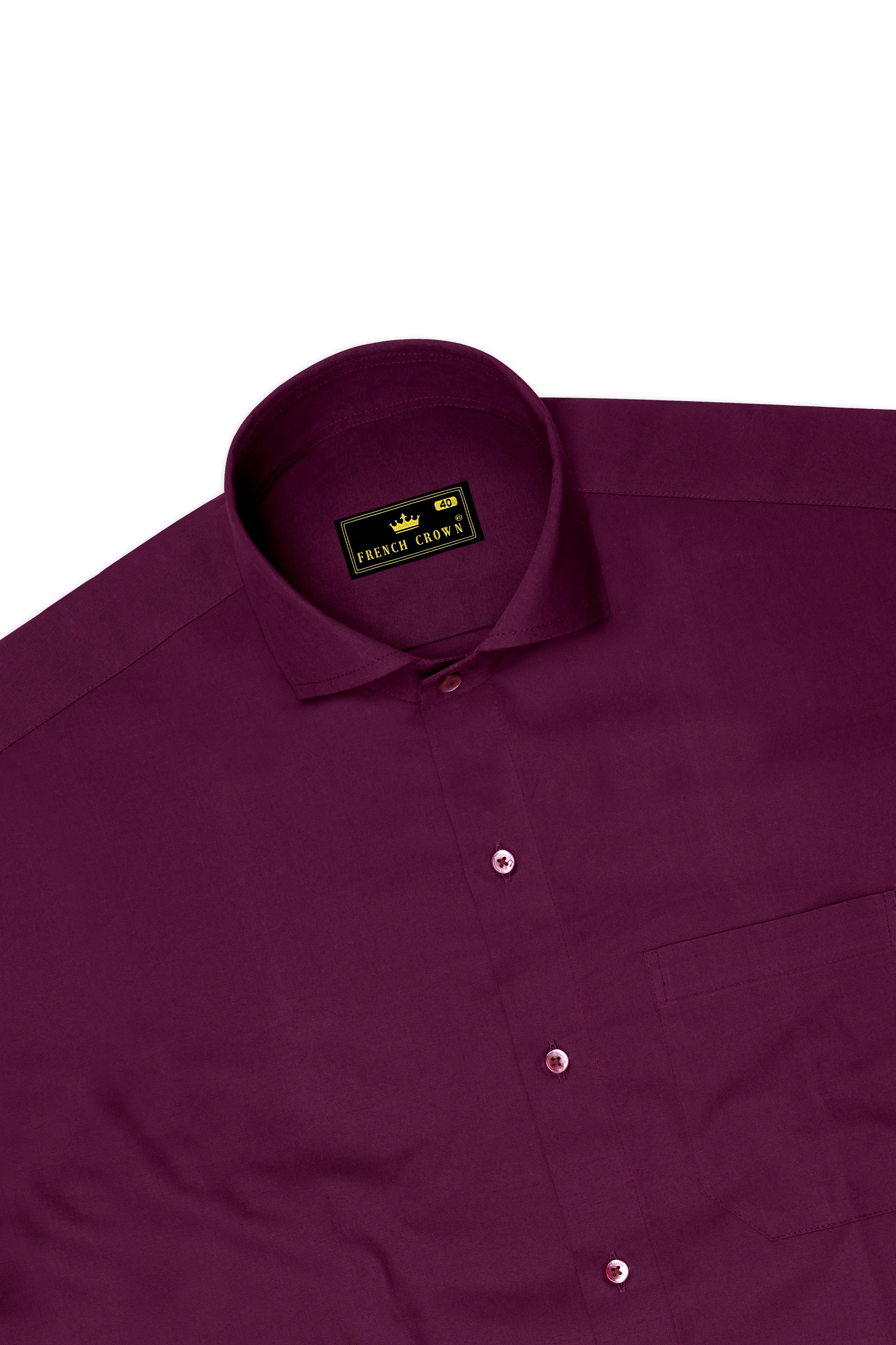 Wine Berry Premium Cotton Shirt