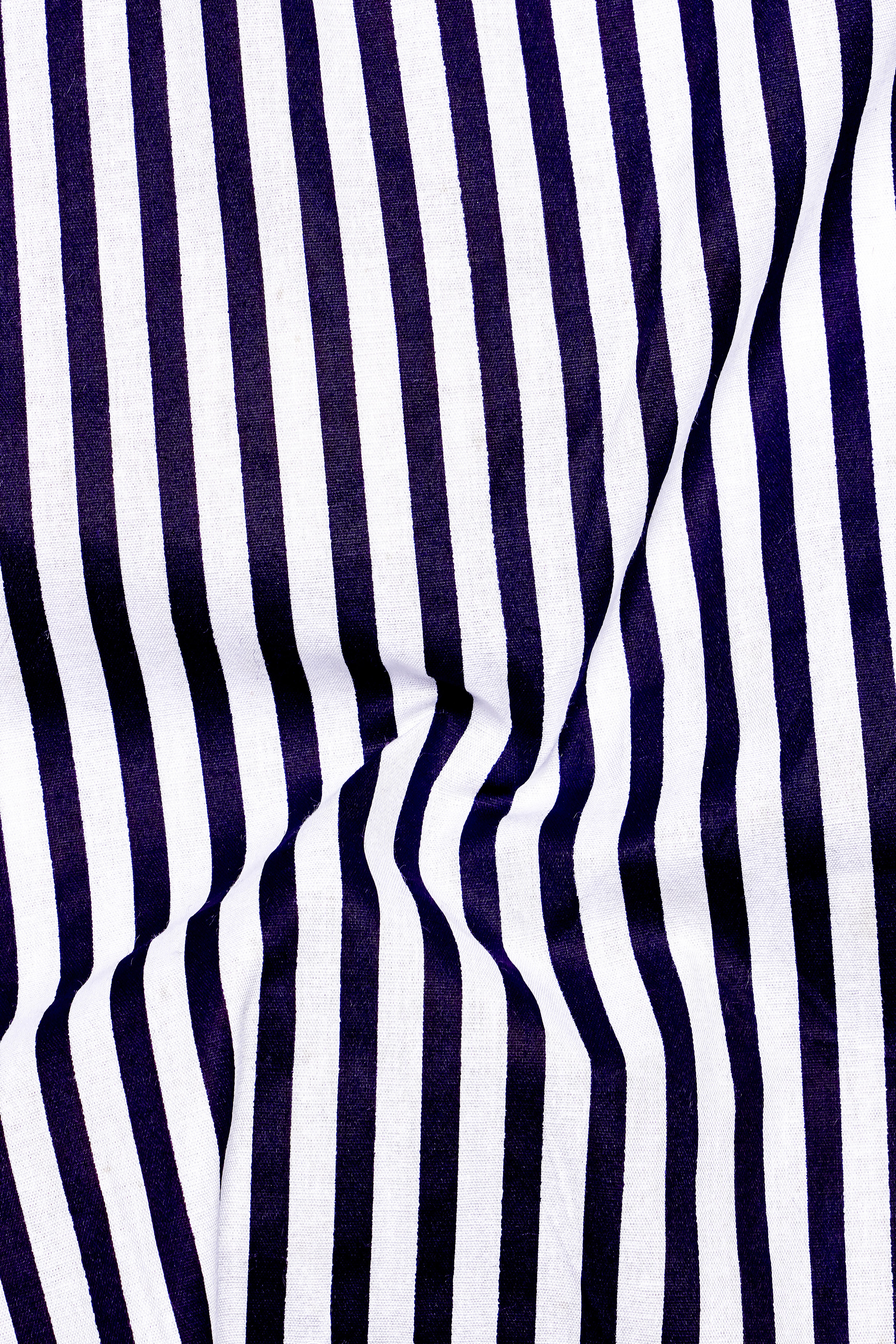 Bright White with Mirage Purple Striped Premium Cotton Shirt