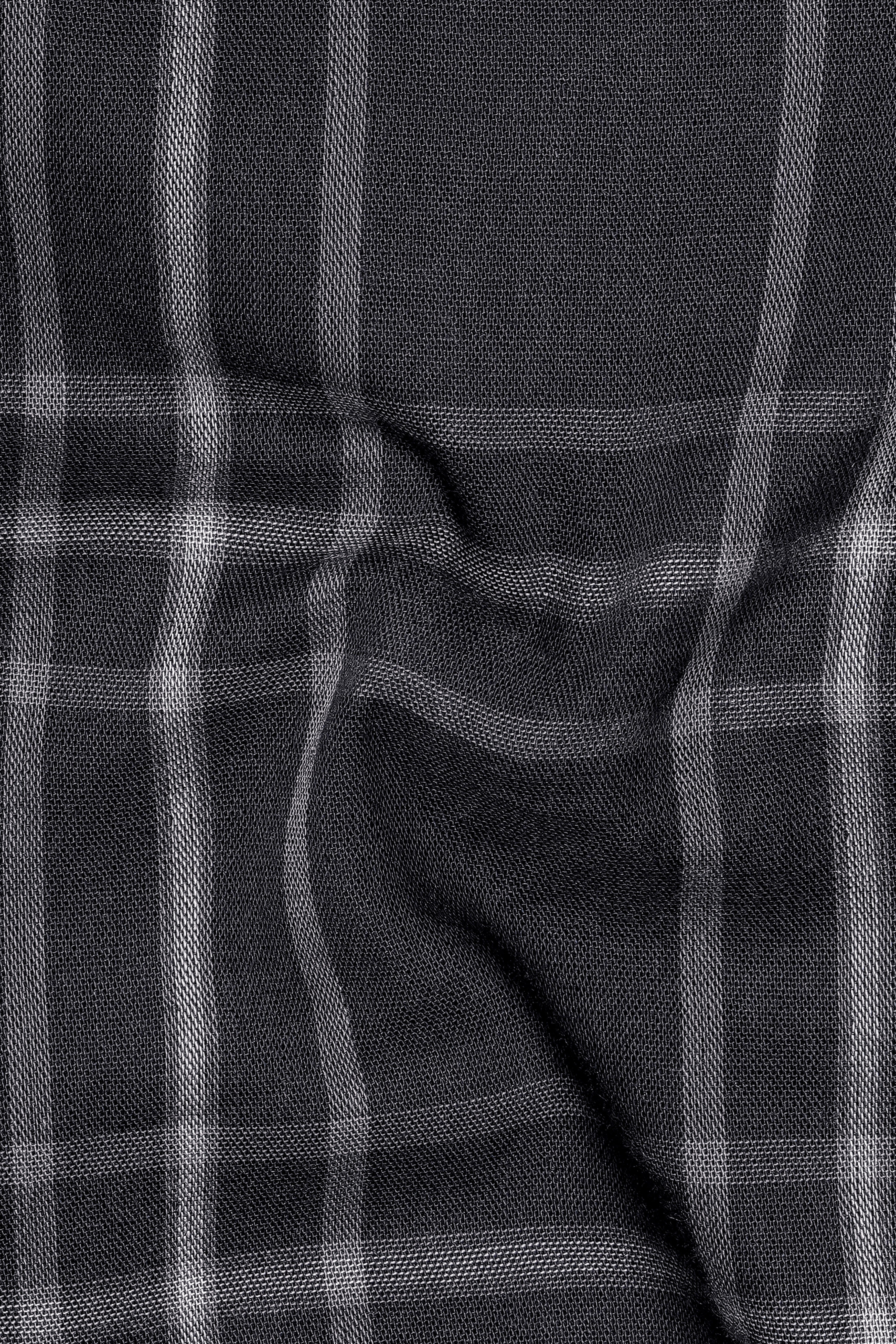 Jade Black with Maverick Pink Twill Windowpane Premium Cotton Shirt