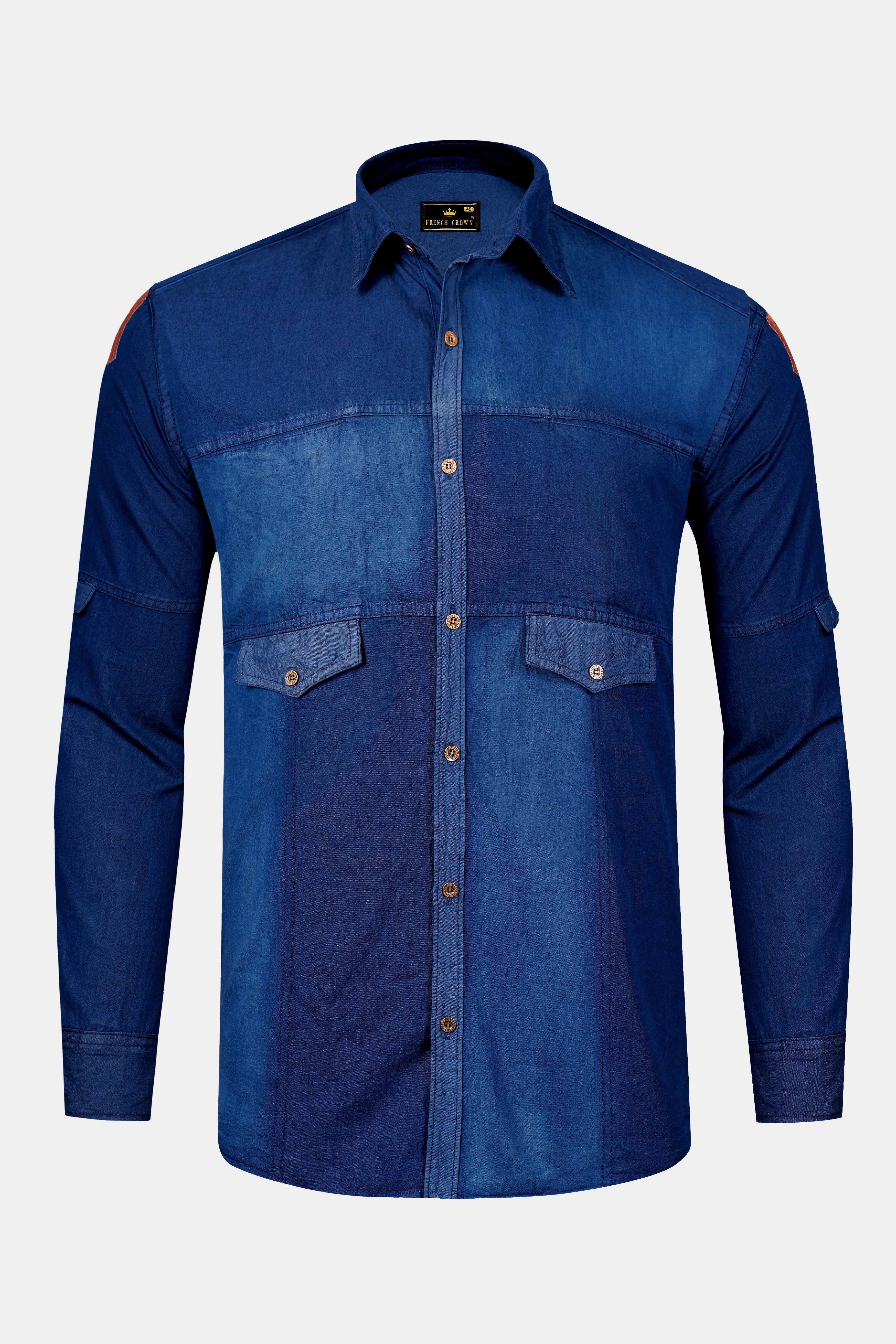 Rhino Blue Lightweight Denim Designer Shirt