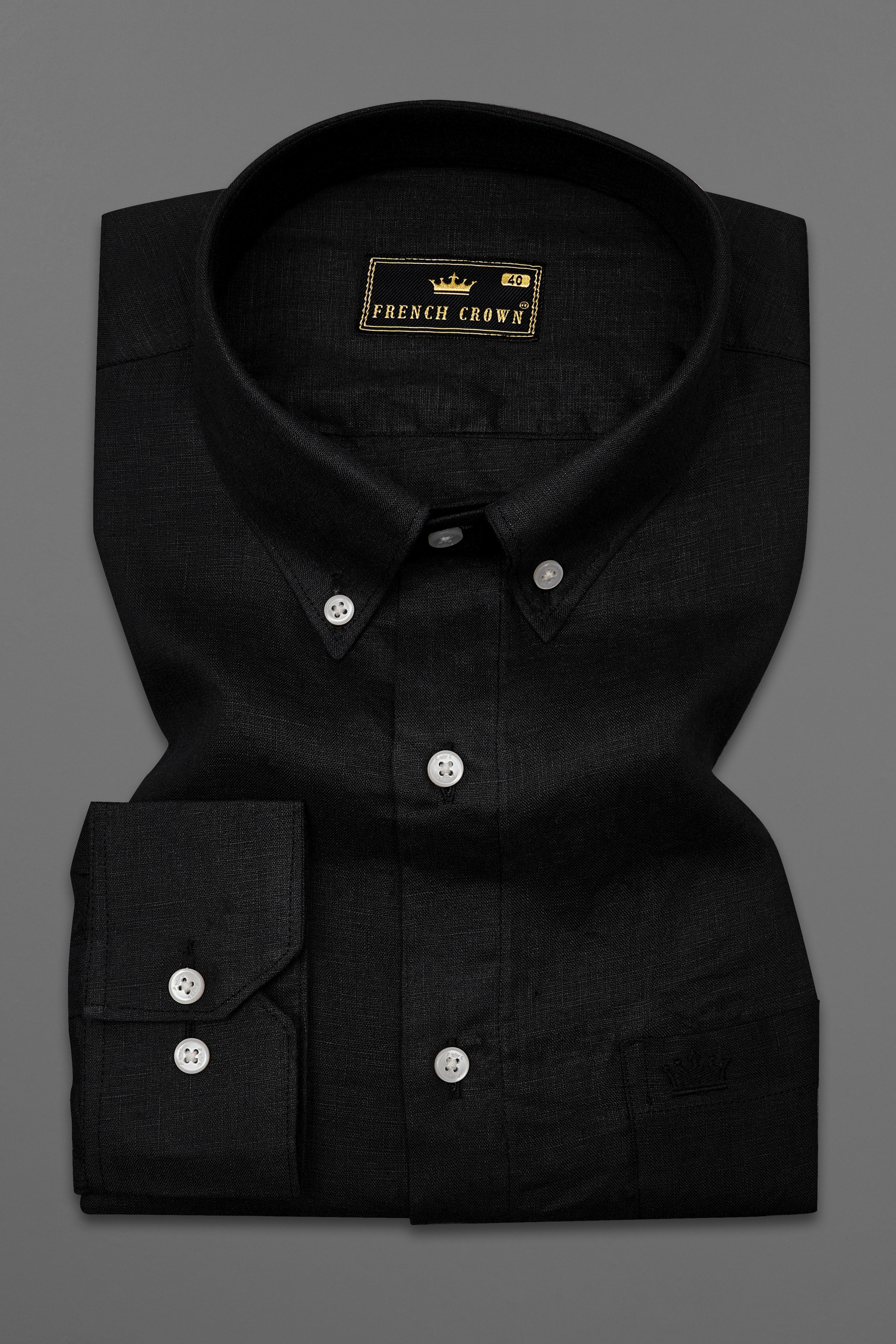 Jade Black Luxurious Linen Shirt