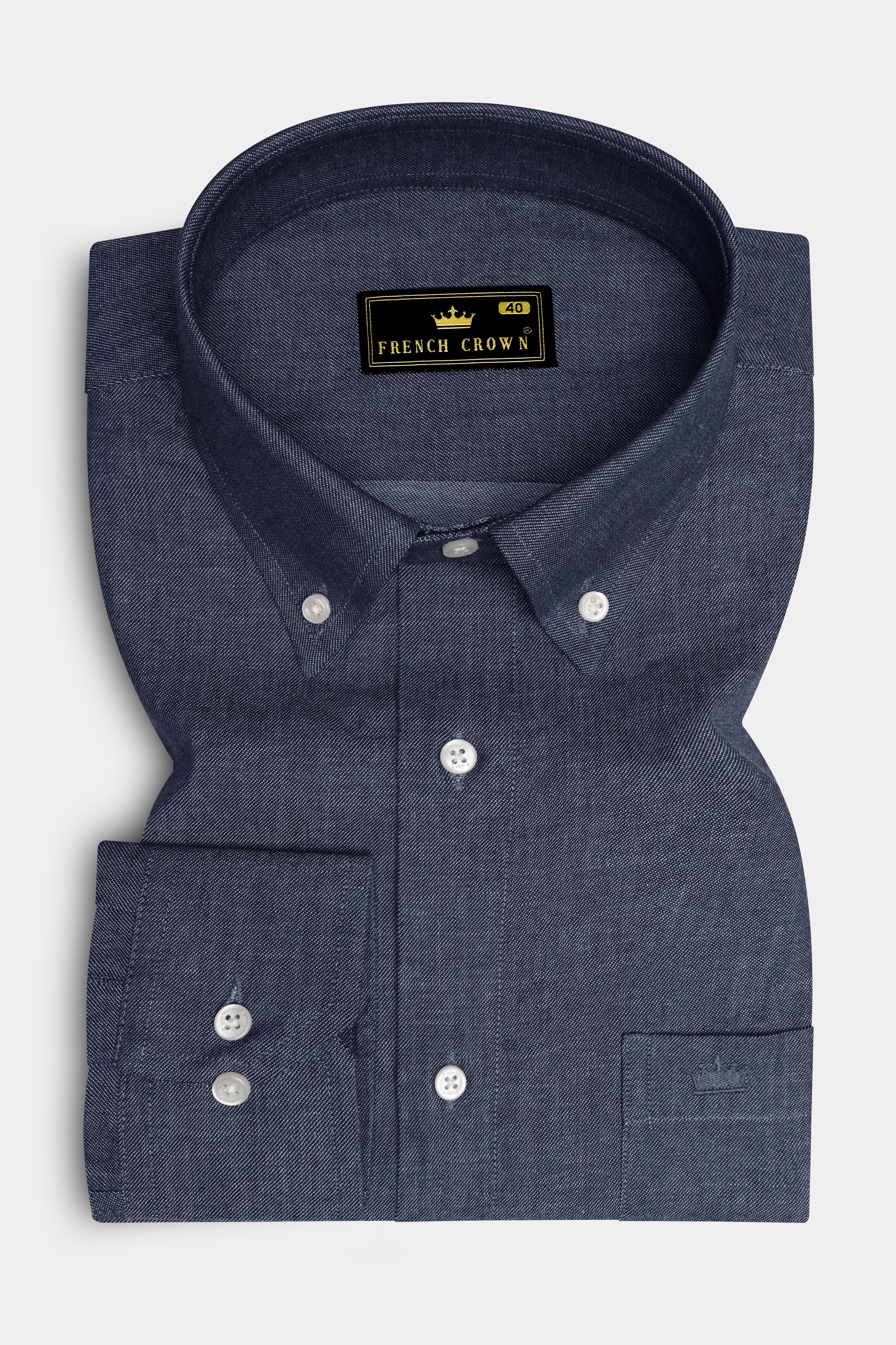 Carbon Blue Button Down Denim Shirt
