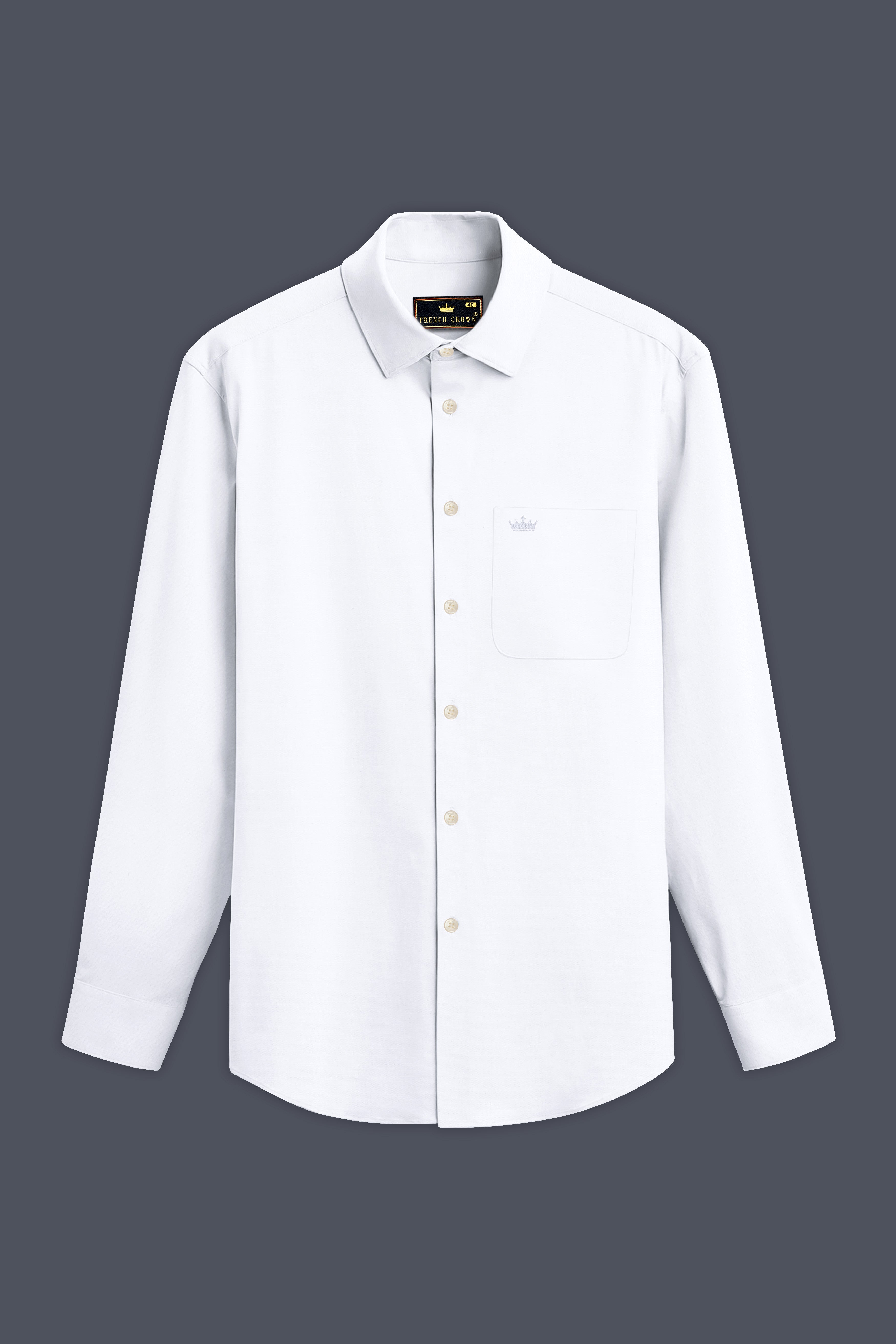 Bright White Linen-cotton SHIRT