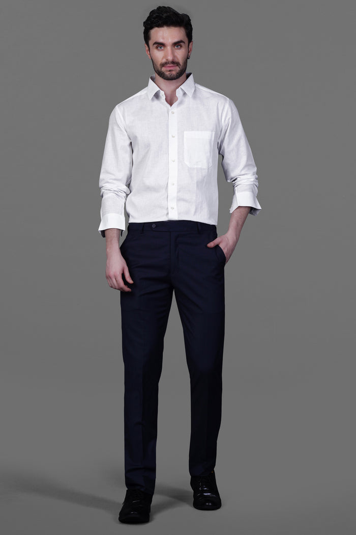 Bright White Linen-cotton SHIRT