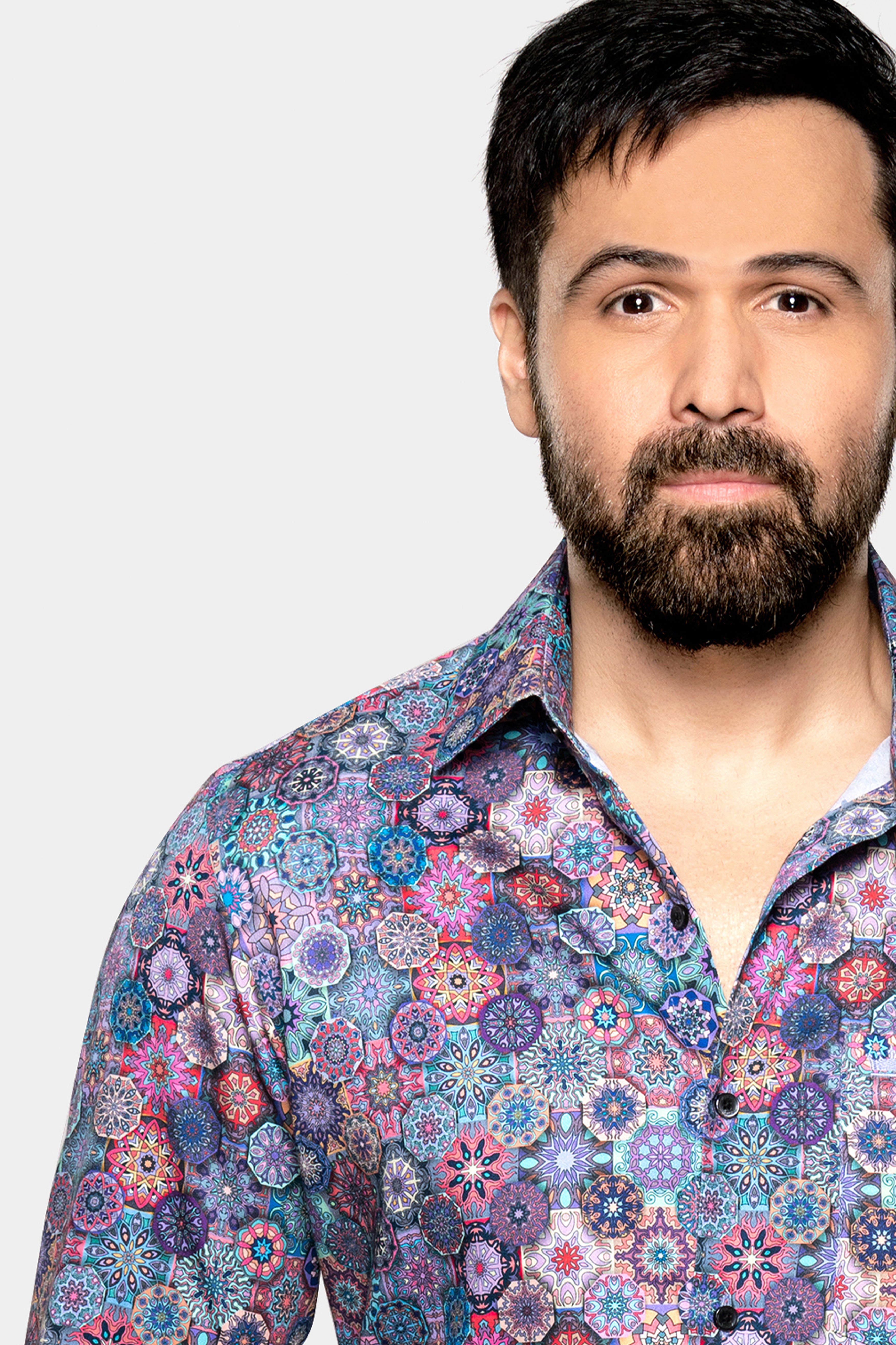 Rhino Blue with Cranberry Red Multicolour Bohemian Printed Super Soft Premium Cotton Shirt