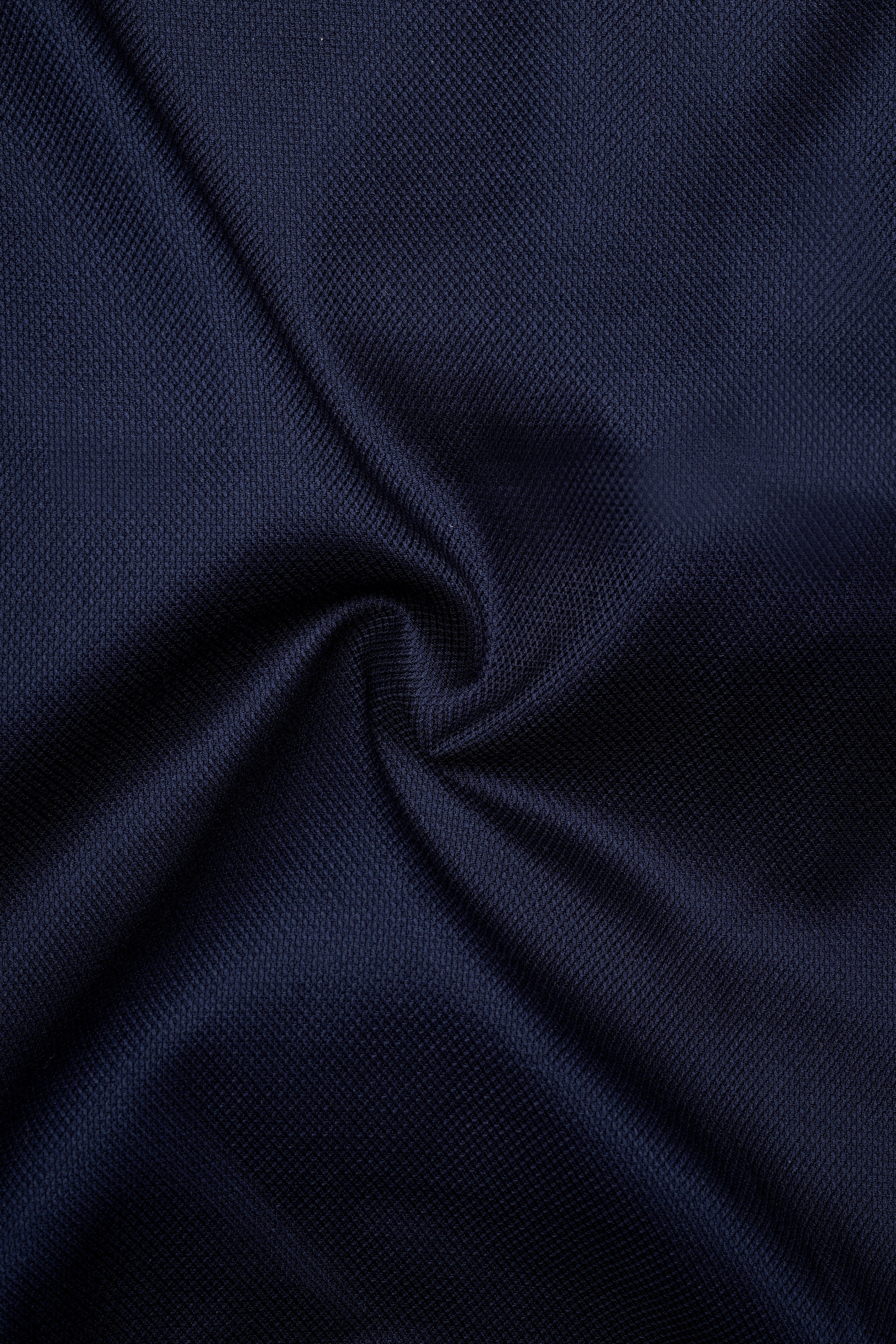 Ebony Blue Dobby Textured Premium Giza Cotton Shirt