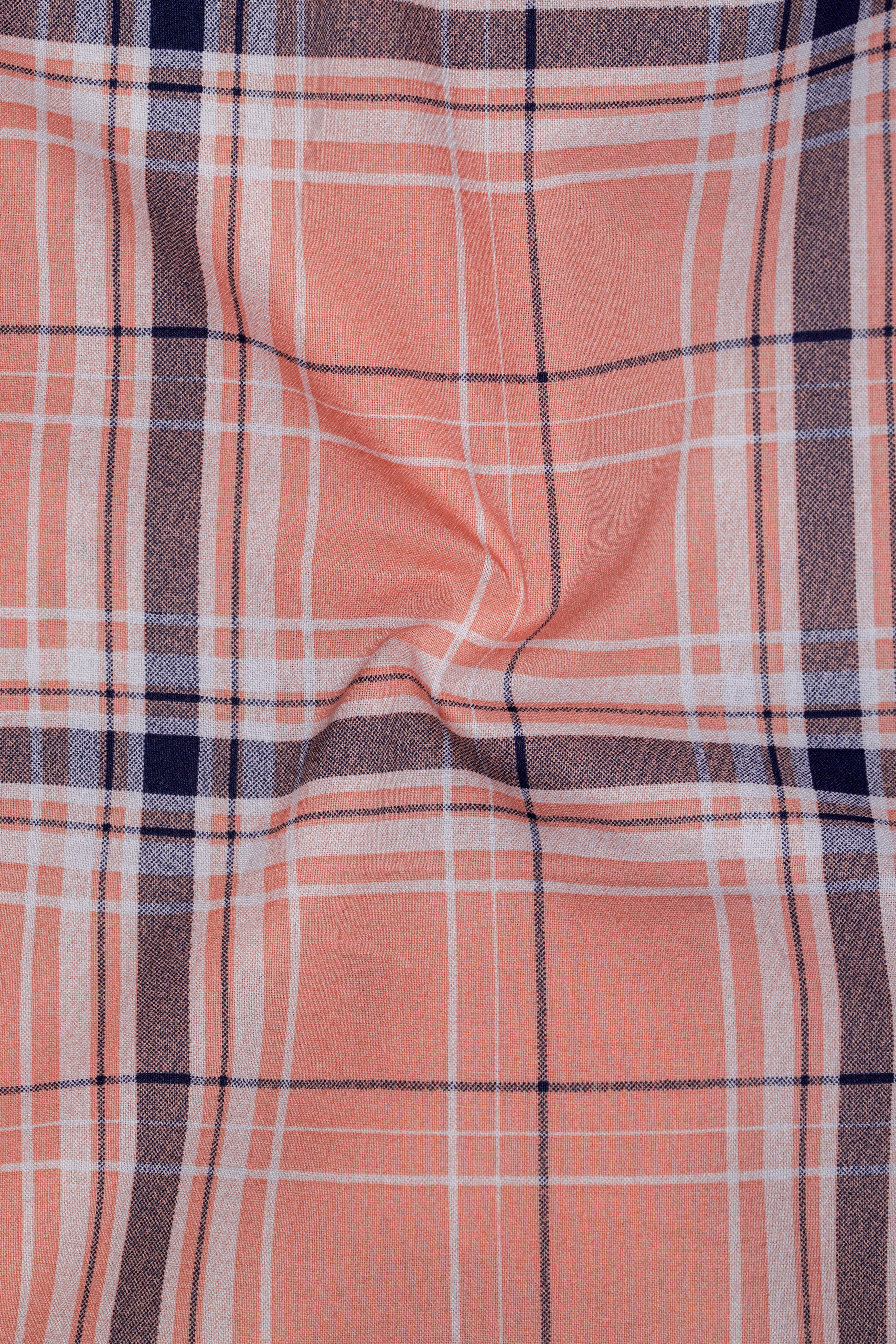 Cashmere Peach Plaid Royal Oxford Shirt