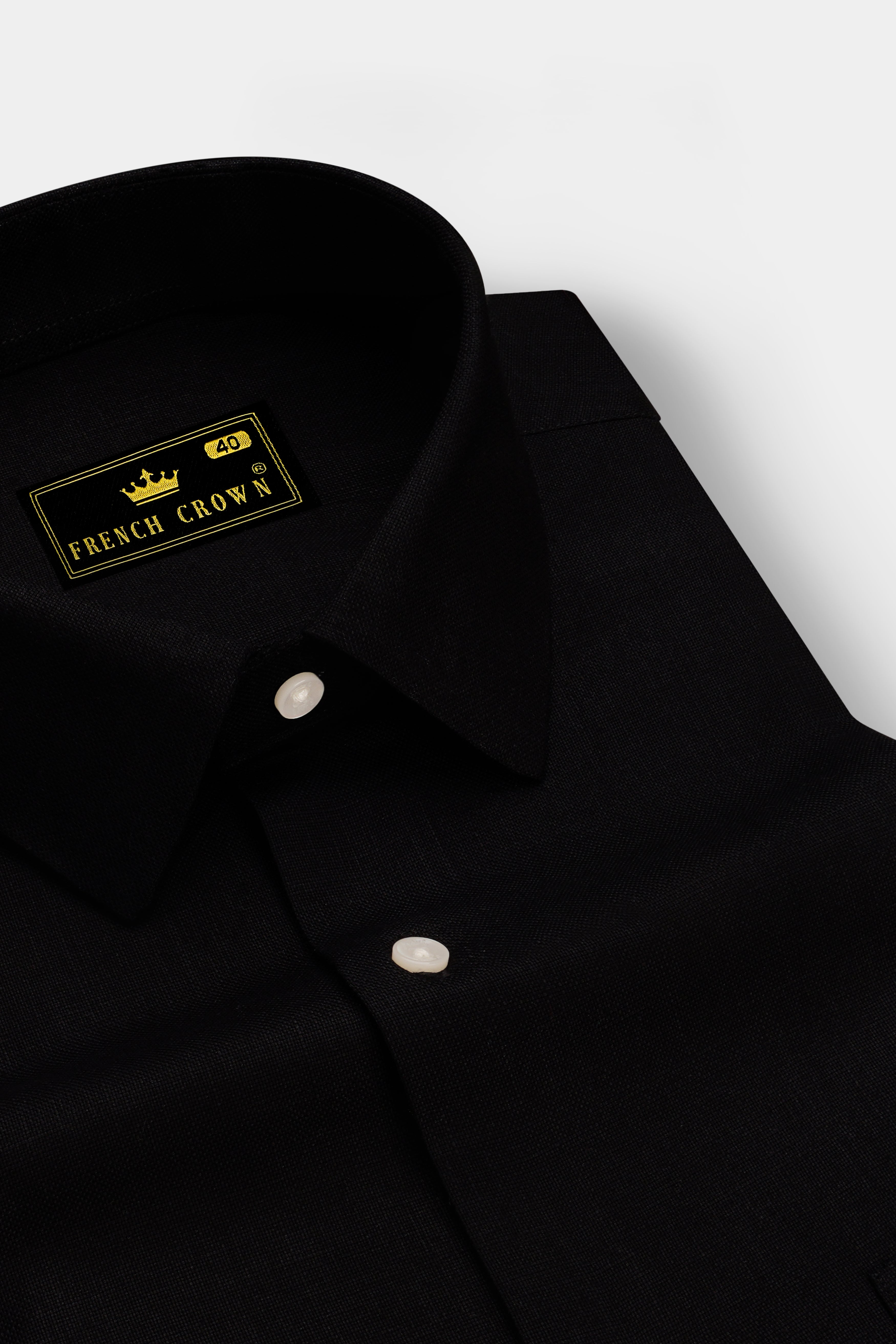 Midnight Black Luxurious Linen SHIRT