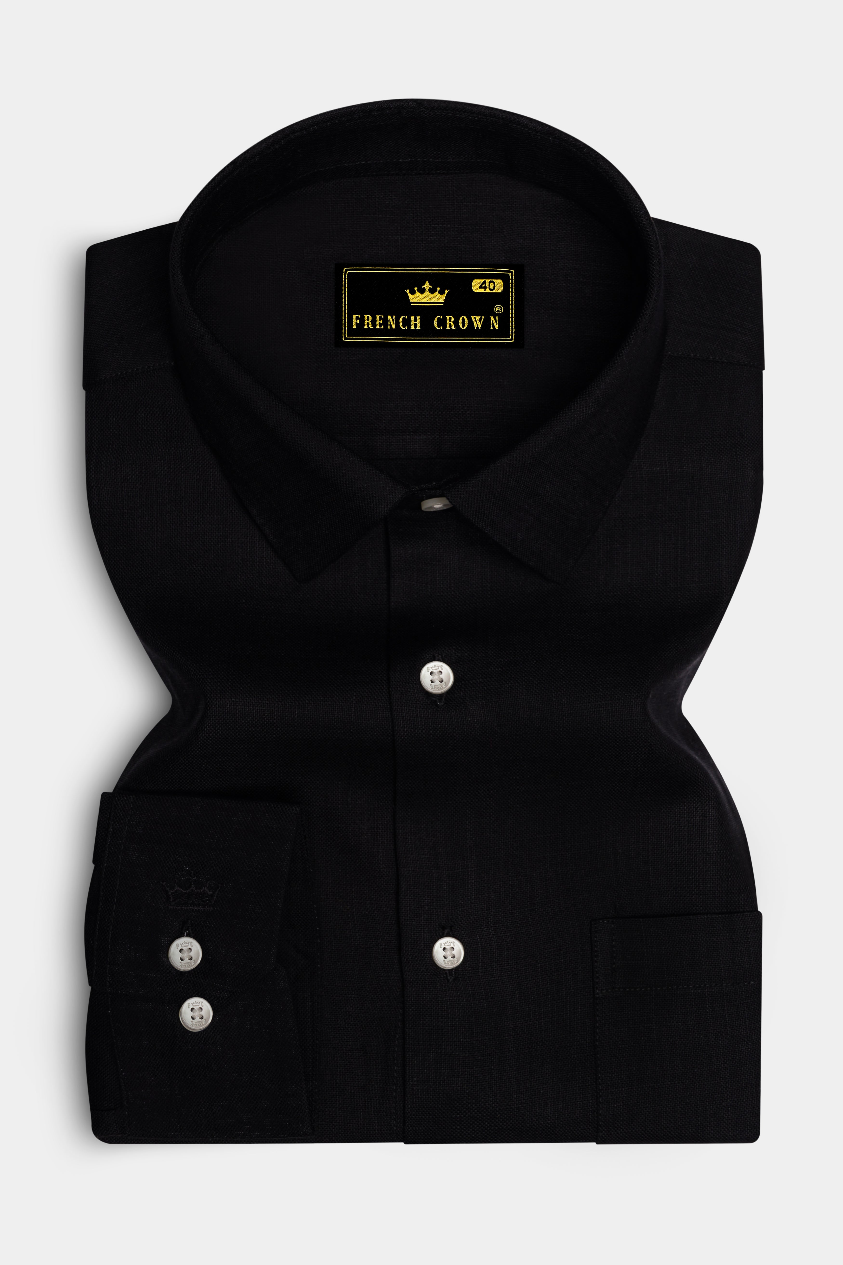 Midnight Black Luxurious Linen SHIRT