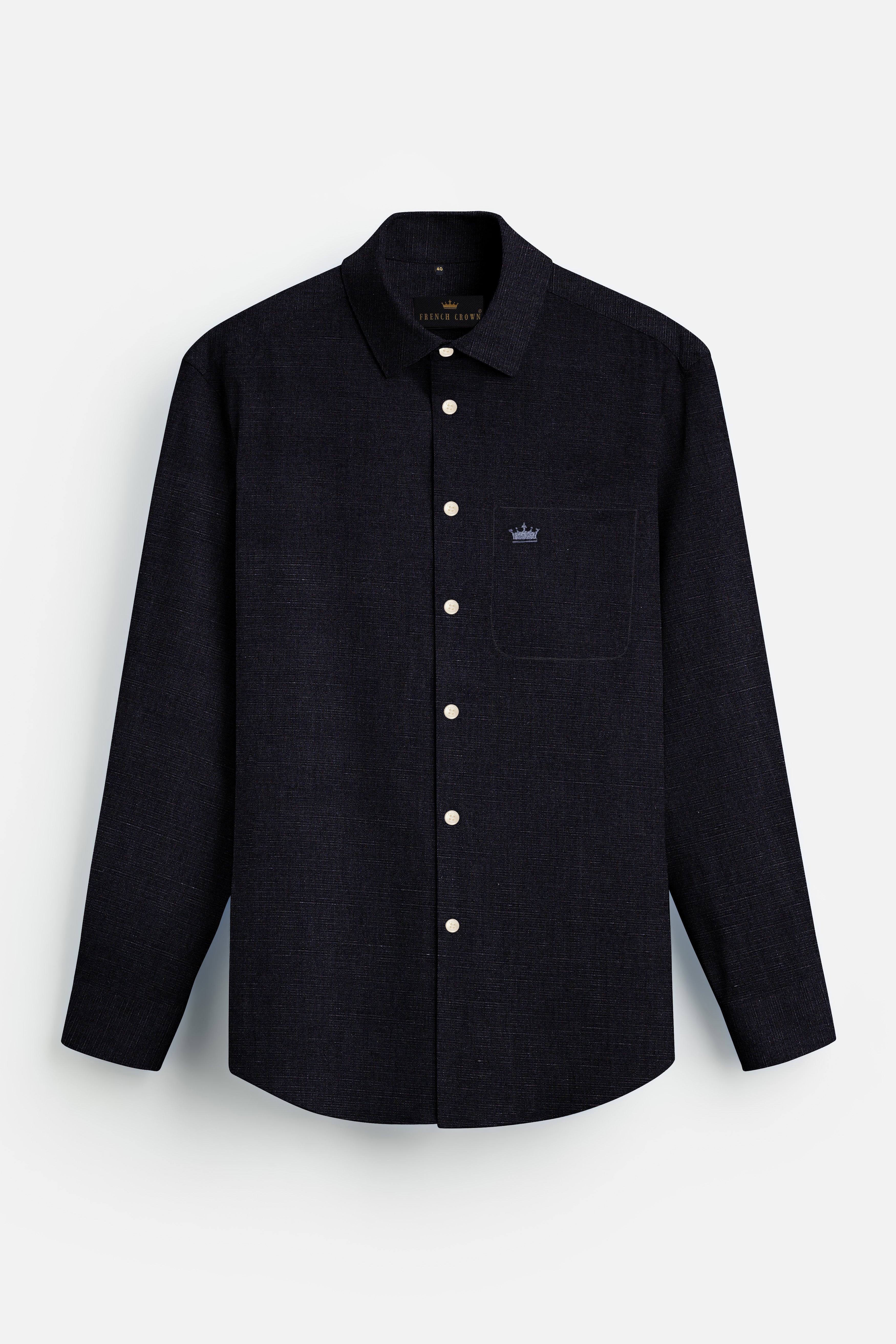 Midnight Black Luxurious Linen SHIRT