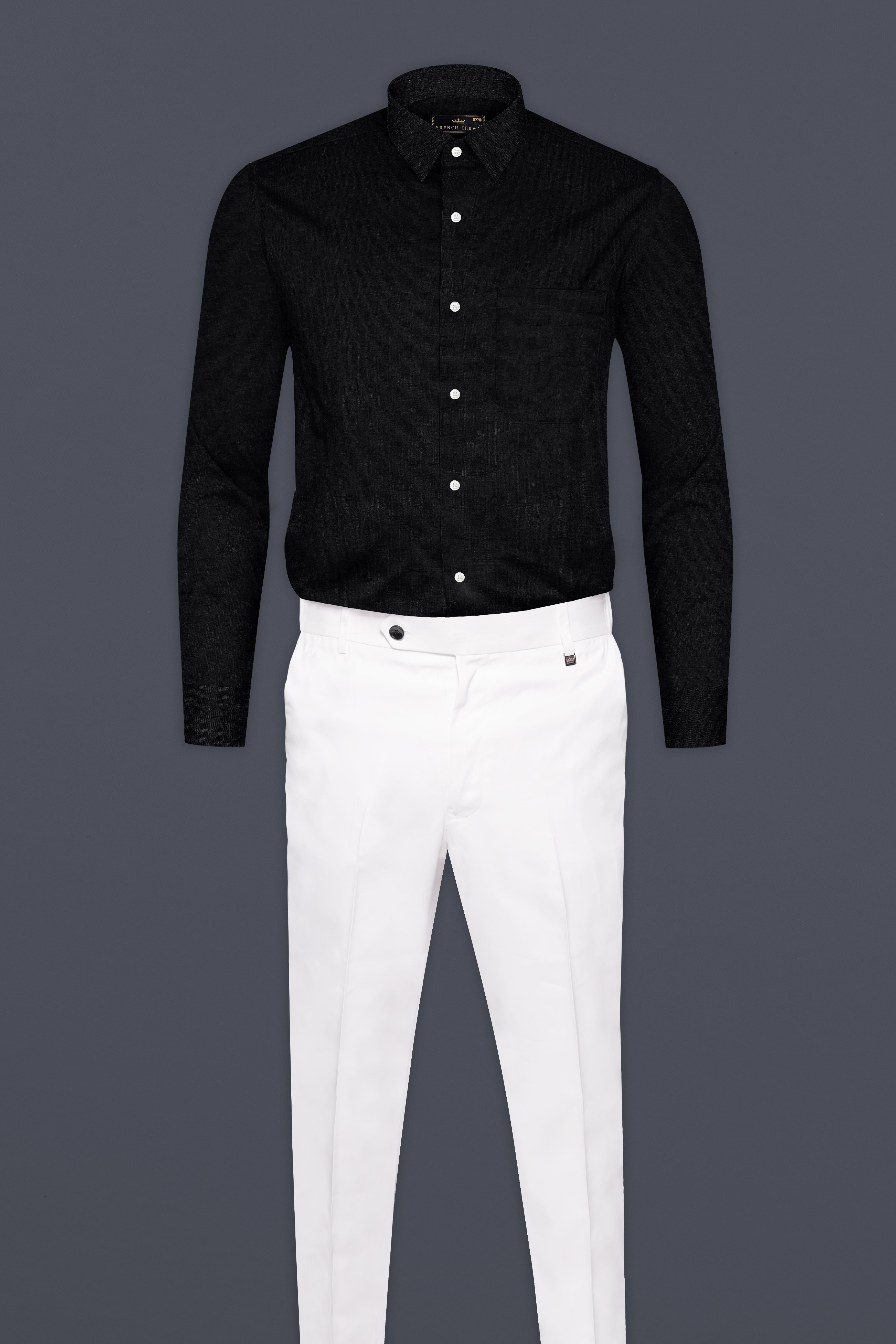 Midnight Black Luxurious Linen SHIRT