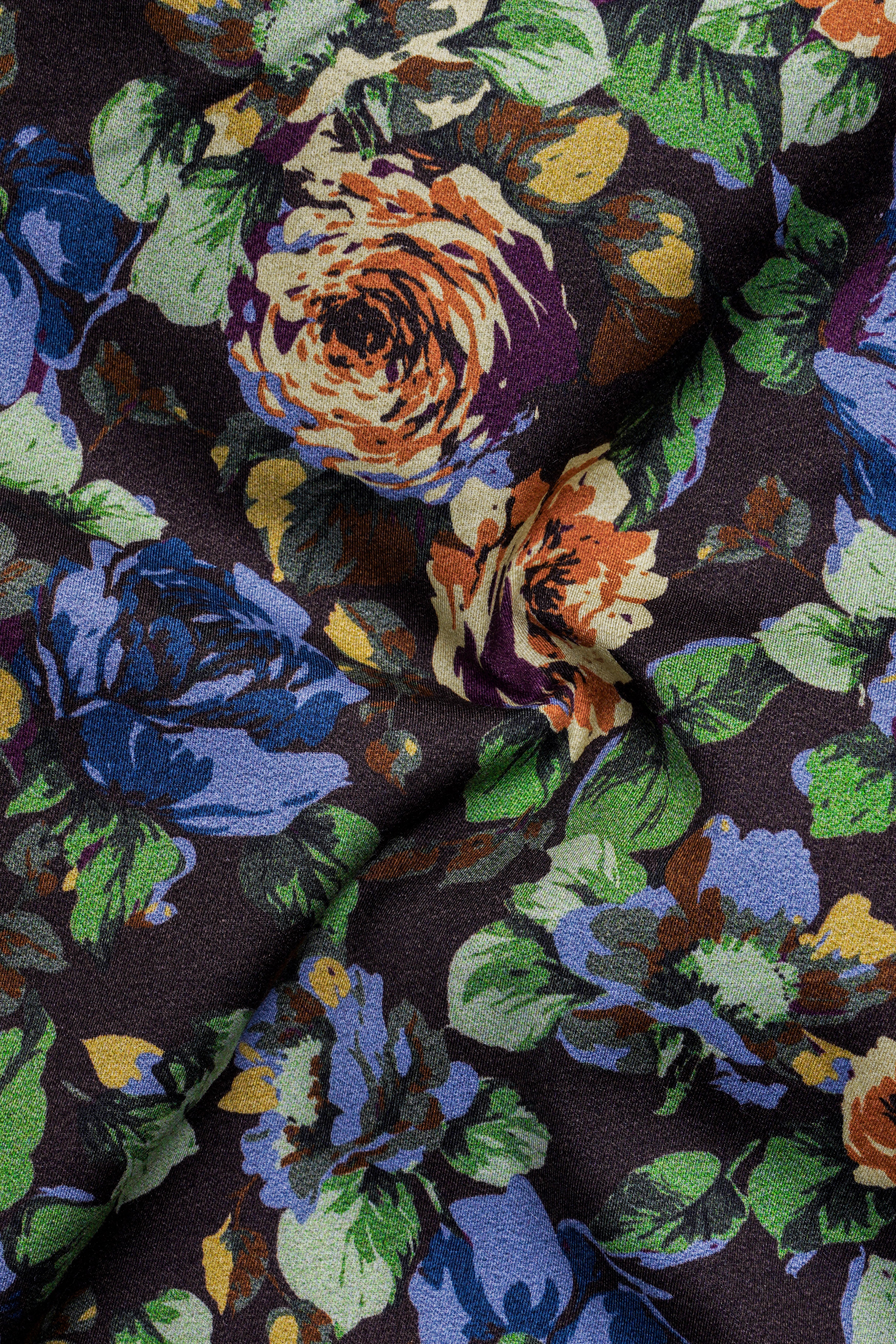 Matterhorn Brown with Multicolour Floral Printed Super Soft Premium Cotton Shirt