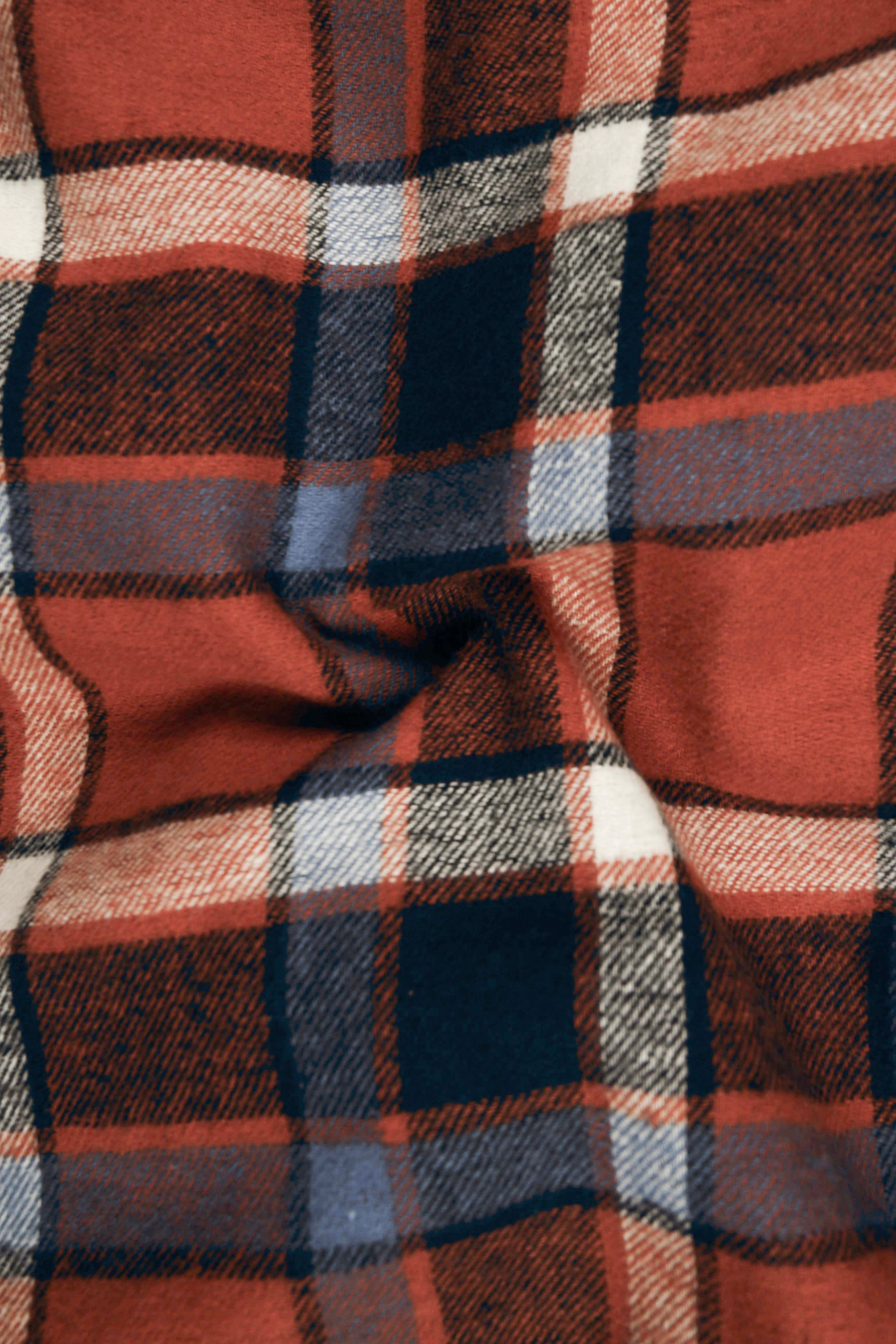 Sienna Brown with Black and Havelock Blue Plaid Flannel Overshirt/Shacket