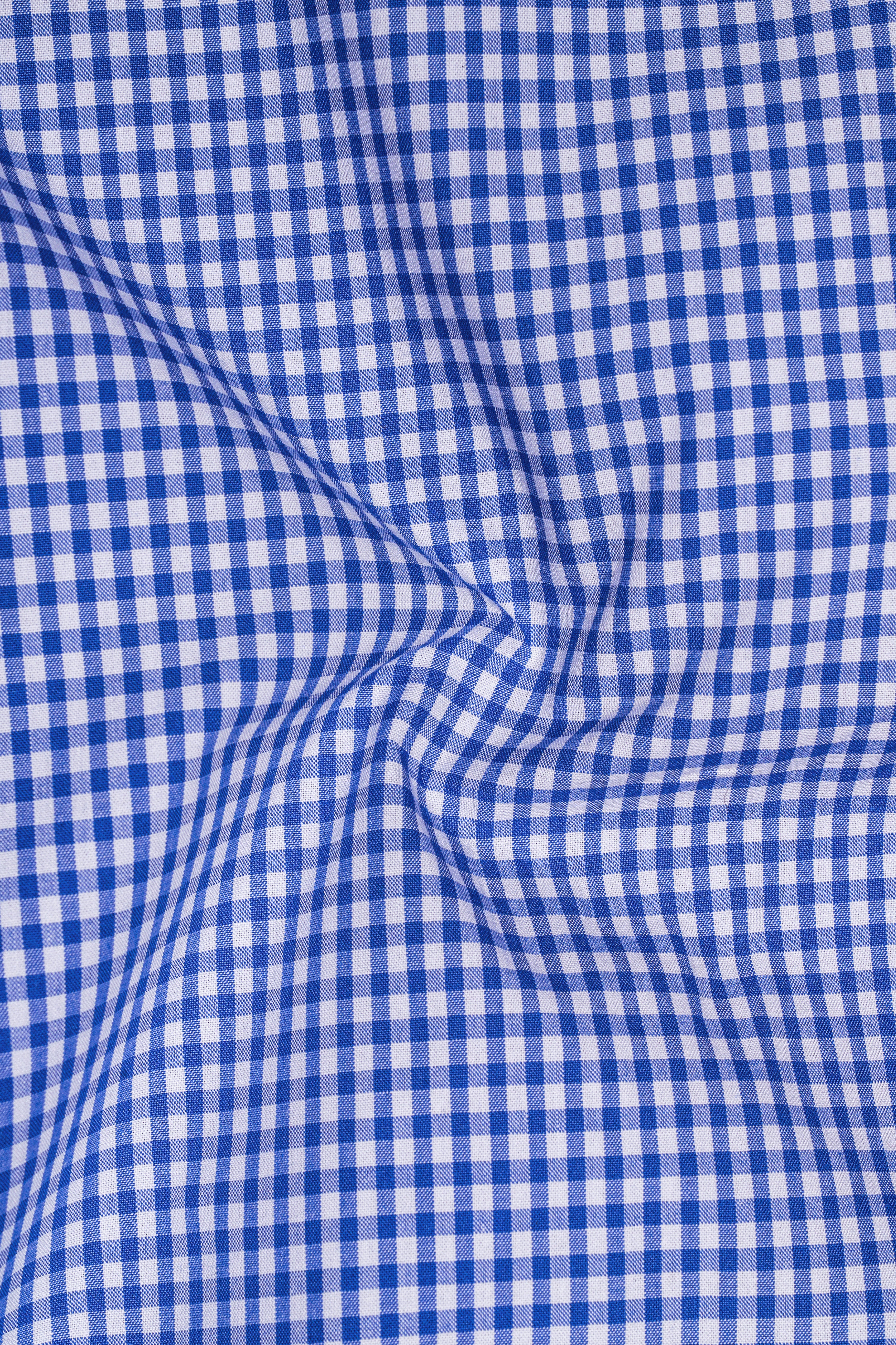 Persian Blue and White Checkered Premium Cotton Designer Shirt
