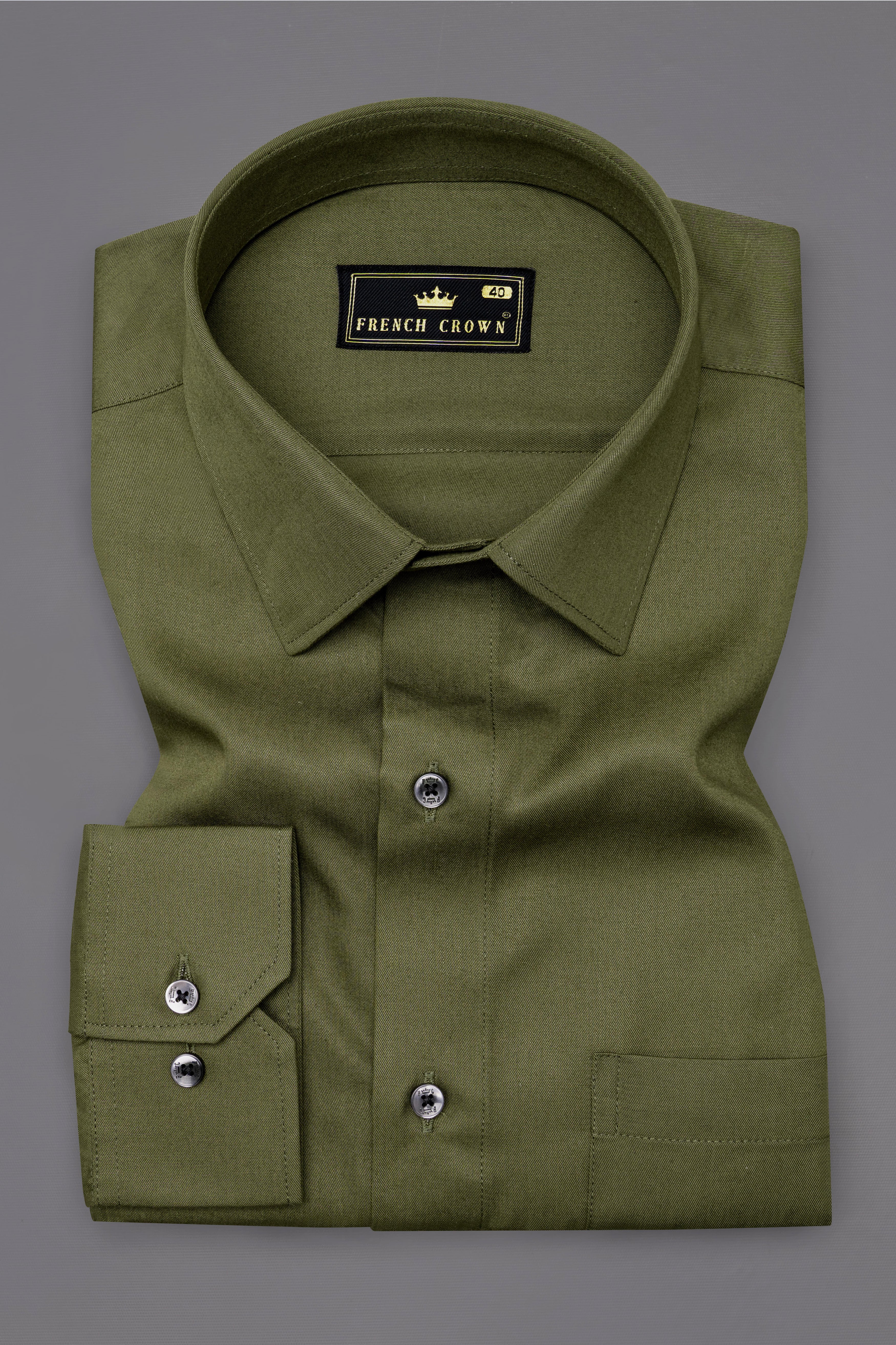 Hemlock Green Twill Premium Cotton Shirt