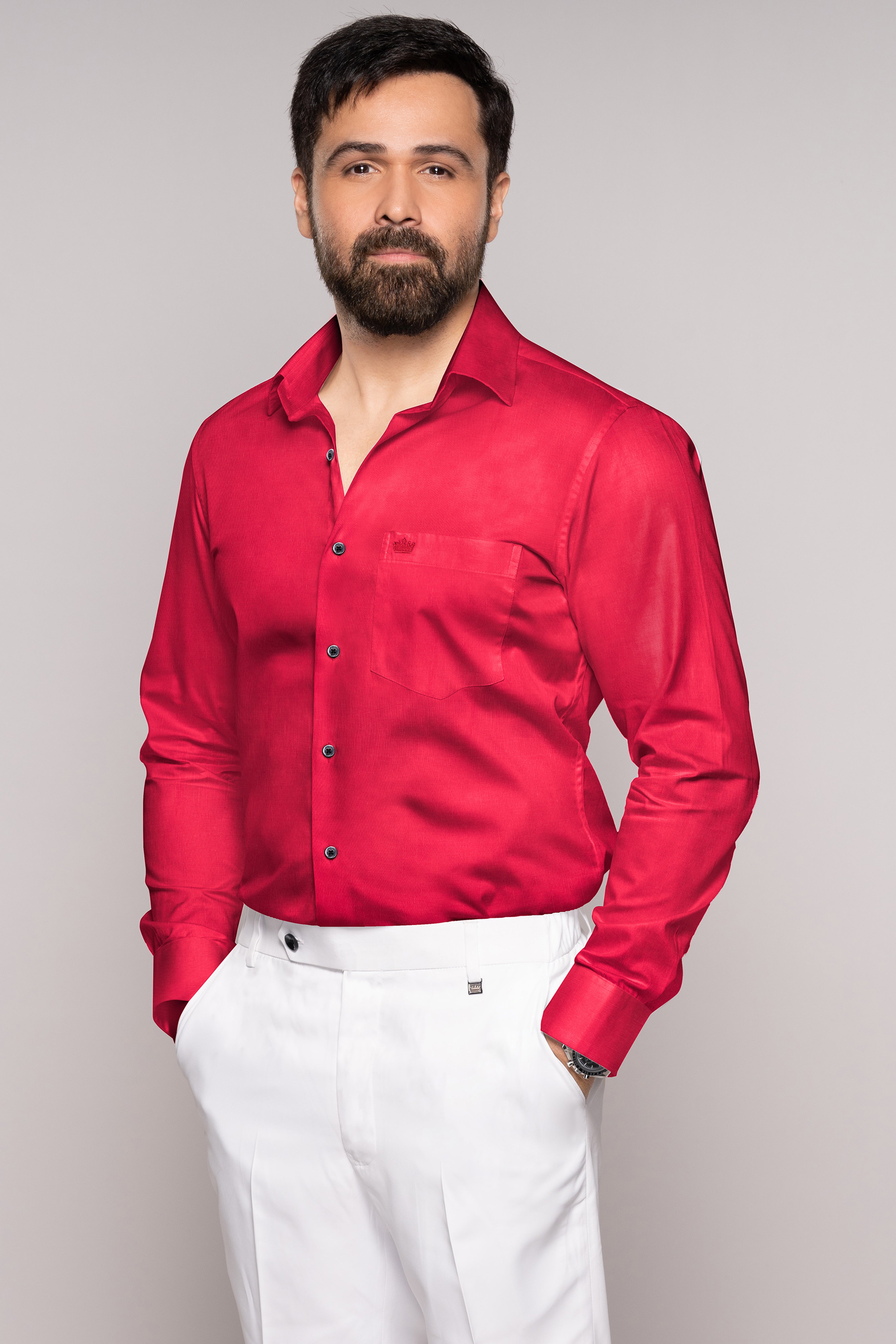 Cardinal Red Luxurious Linen Shirt