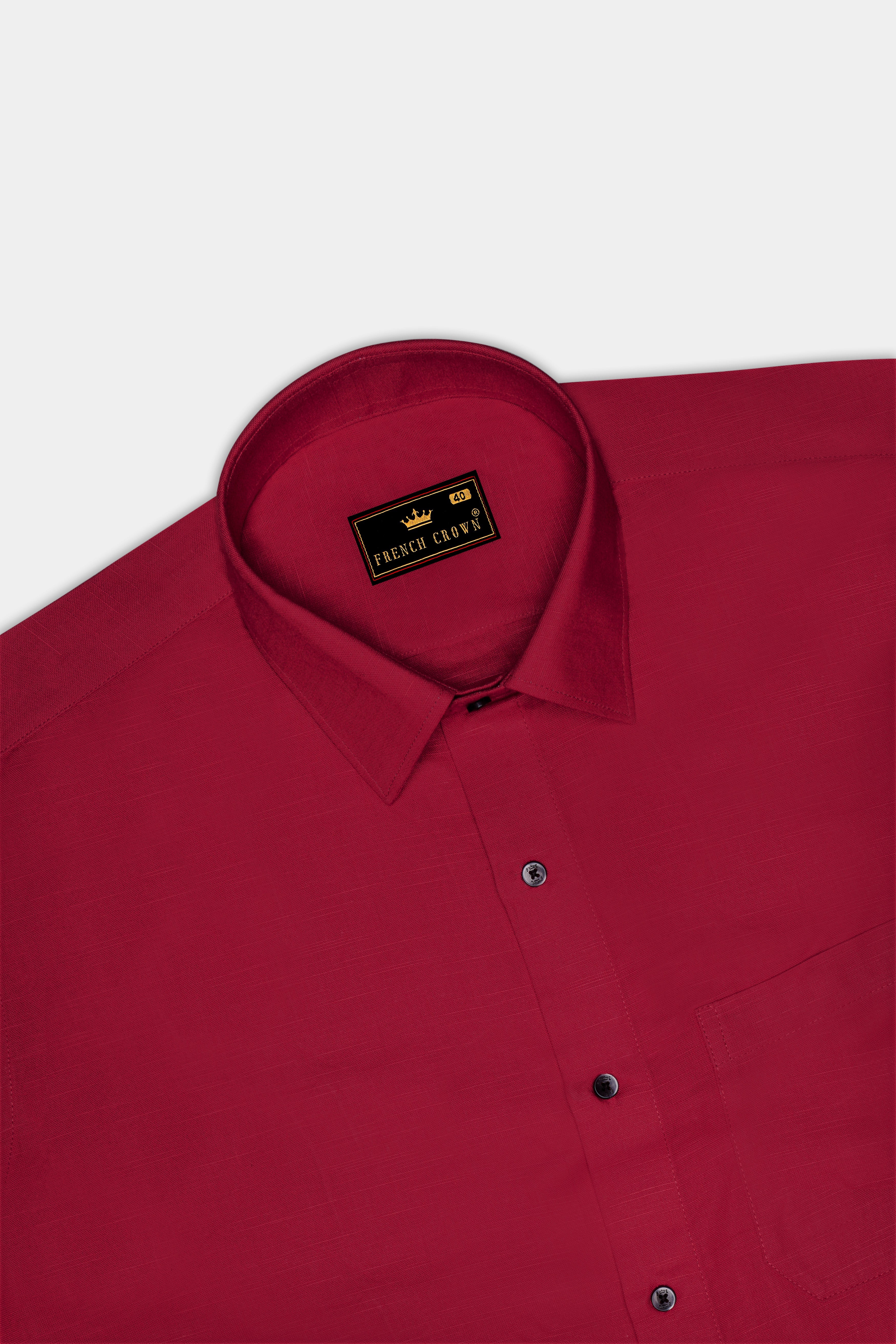 Cardinal Red Luxurious Linen Shirt