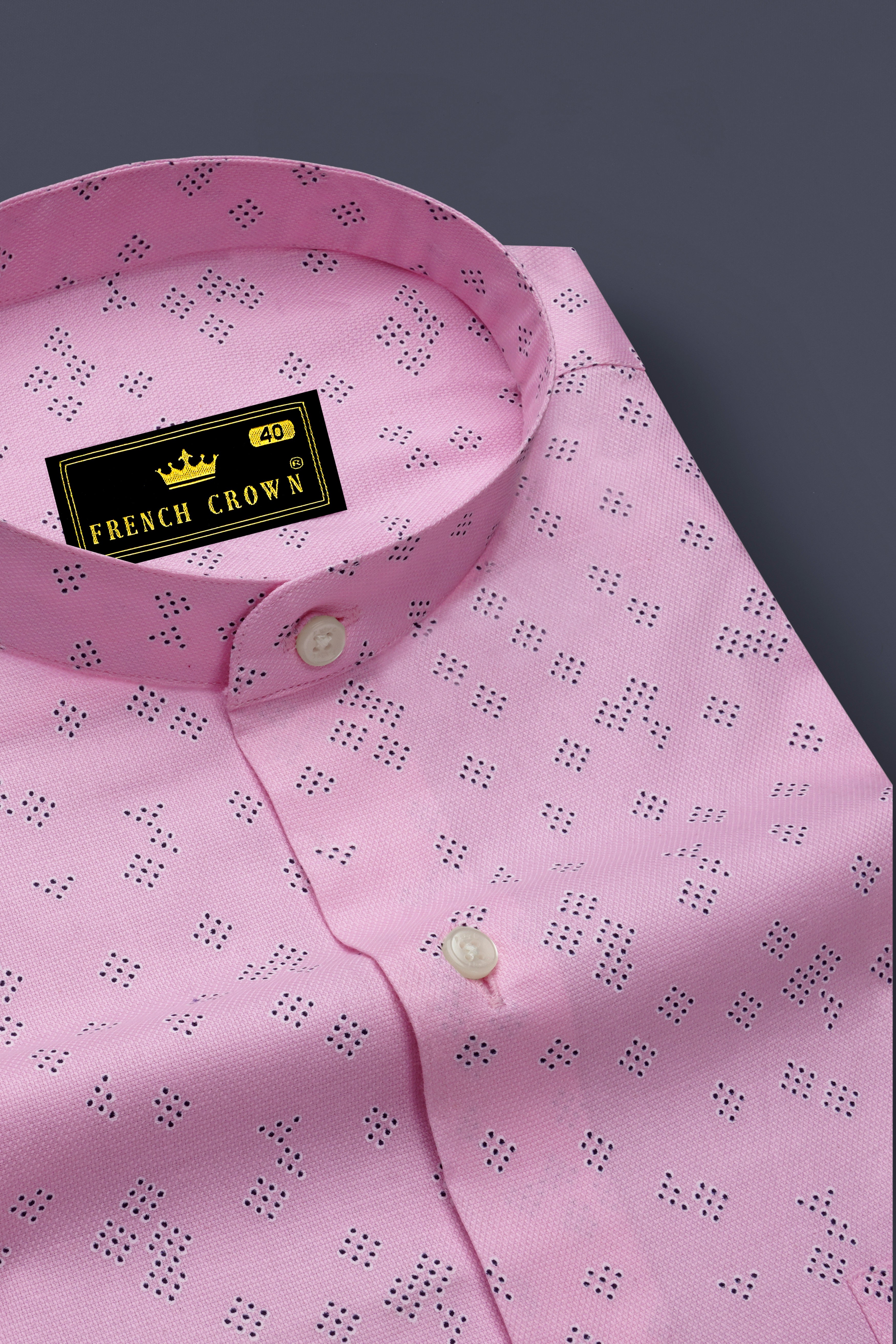 Oyster Pink Dobby Textured Premium Giza Cotton Shirt