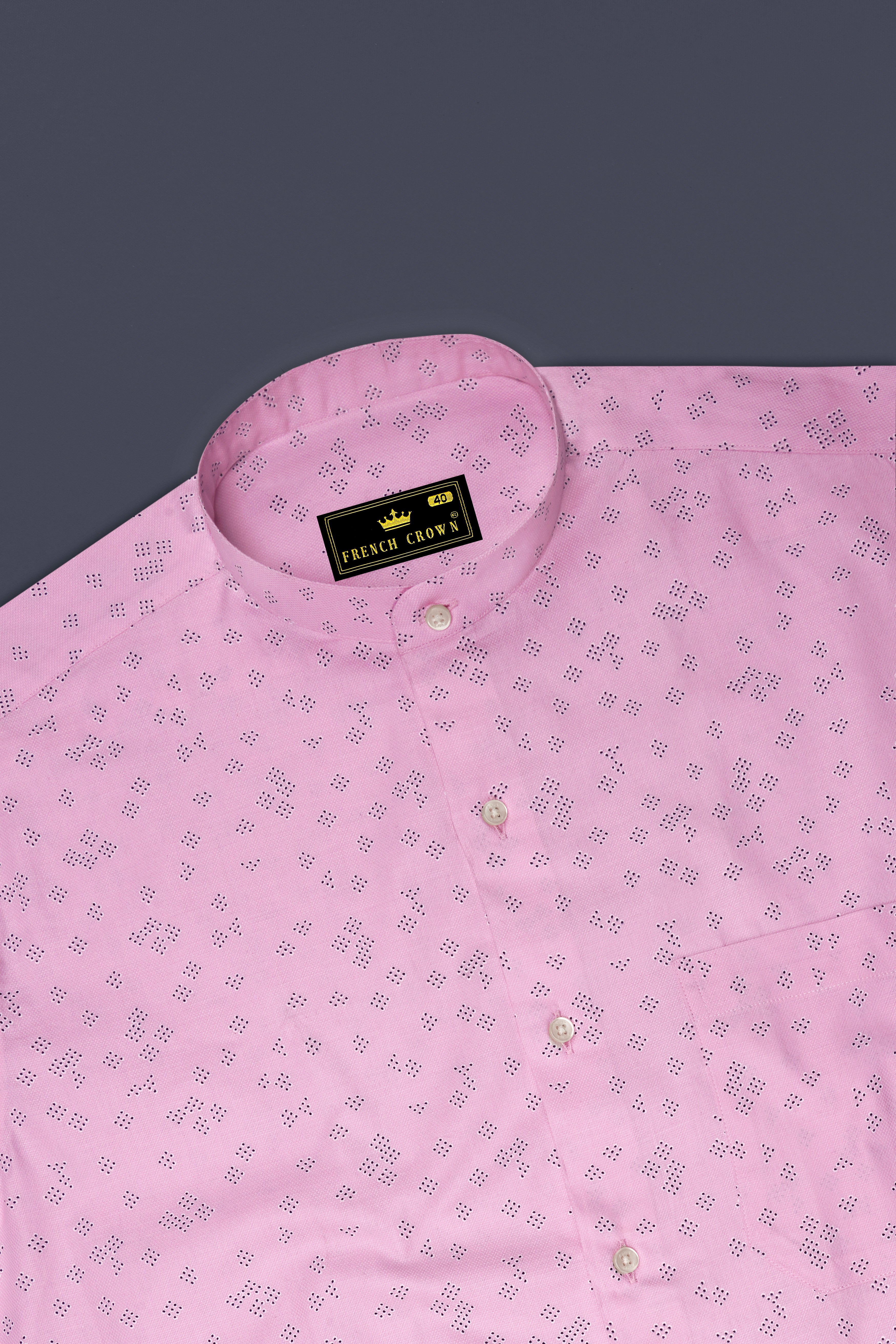 Oyster Pink Dobby Textured Premium Giza Cotton Shirt