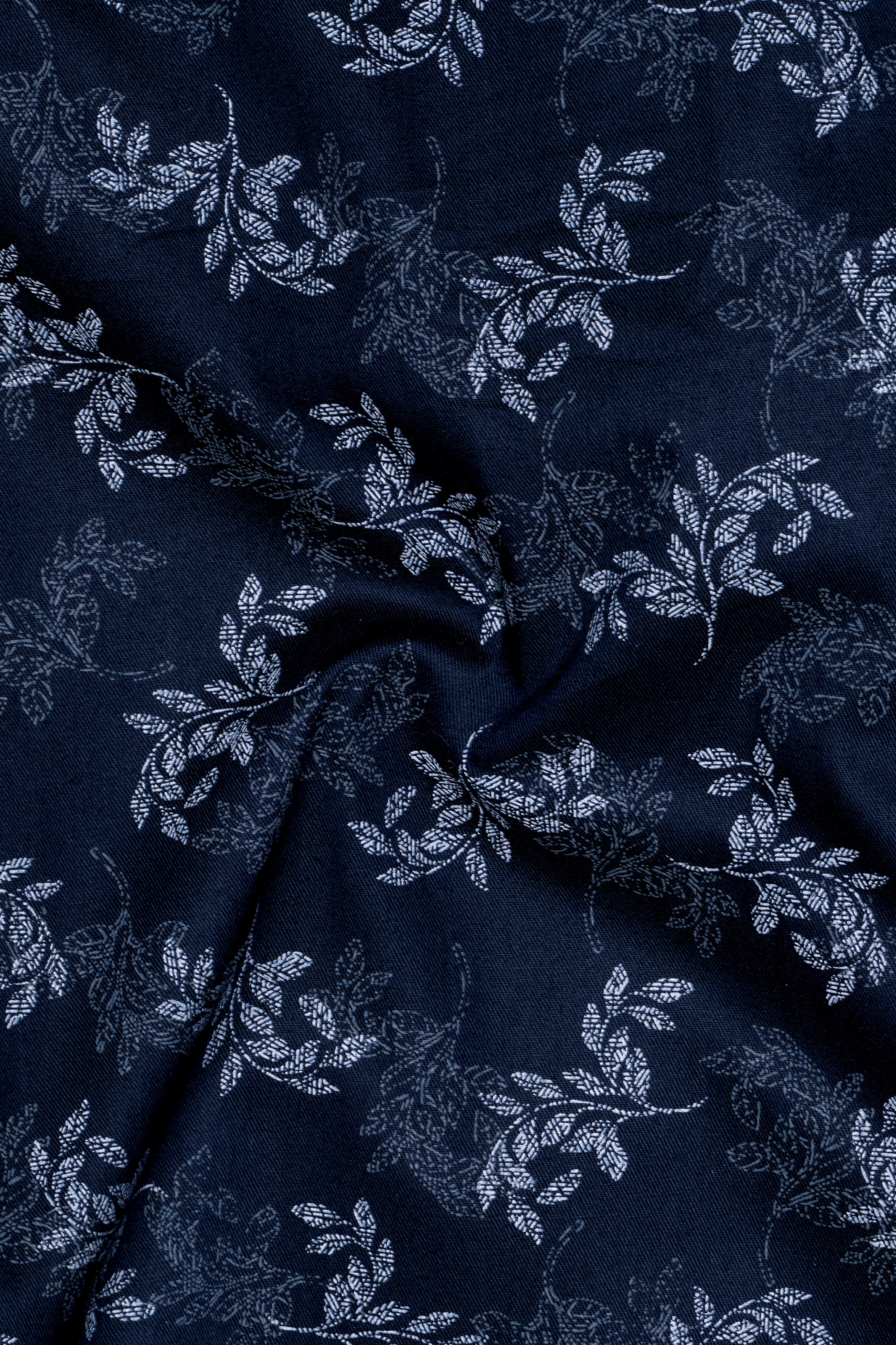 Baltic Blue With Ditsy Printed Super Soft Premium Cotton Shirt