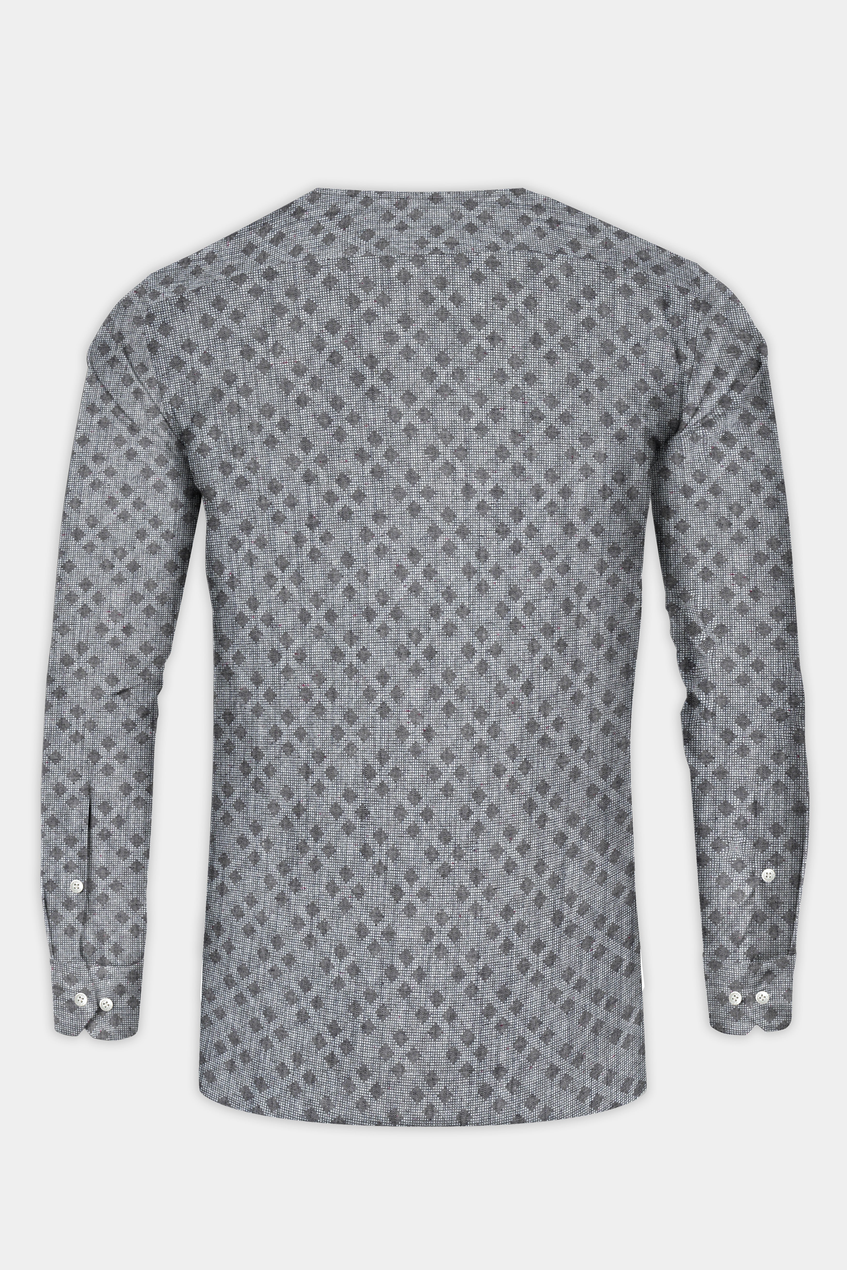 Regent Gray Dobby Textured Premium Giza Cotton Designer Shirt