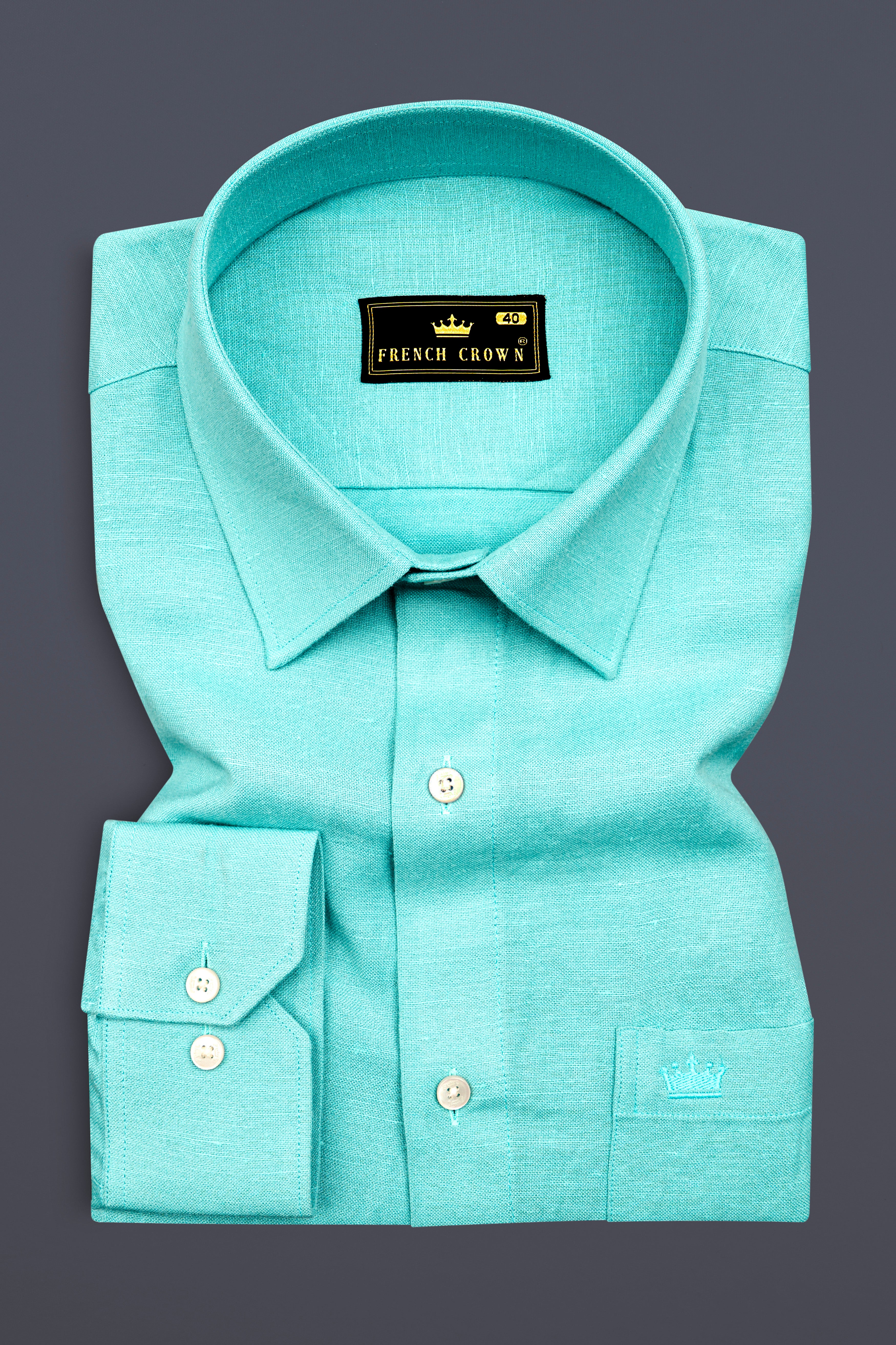 Mizuasagi Aqua Blue Luxurious Linen Shirt