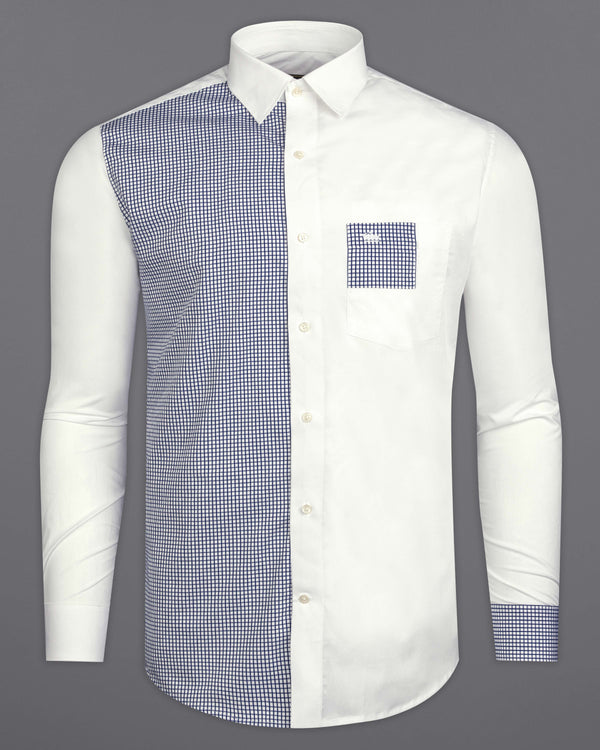 Off White and Haiti Blue Checked Premium Cotton Designer Shirt 9881-P434-38, 9881-P434-H-38, 9881-P434-39, 9881-P434-H-39, 9881-P434-40, 9881-P434-H-40, 9881-P434-42, 9881-P434-H-42, 9881-P434-44, 9881-P434-H-44, 9881-P434-46, 9881-P434-H-46, 9881-P434-48, 9881-P434-H-48, 9881-P434-50, 9881-P434-H-50, 9881-P434-52, 9881-P434-H-52