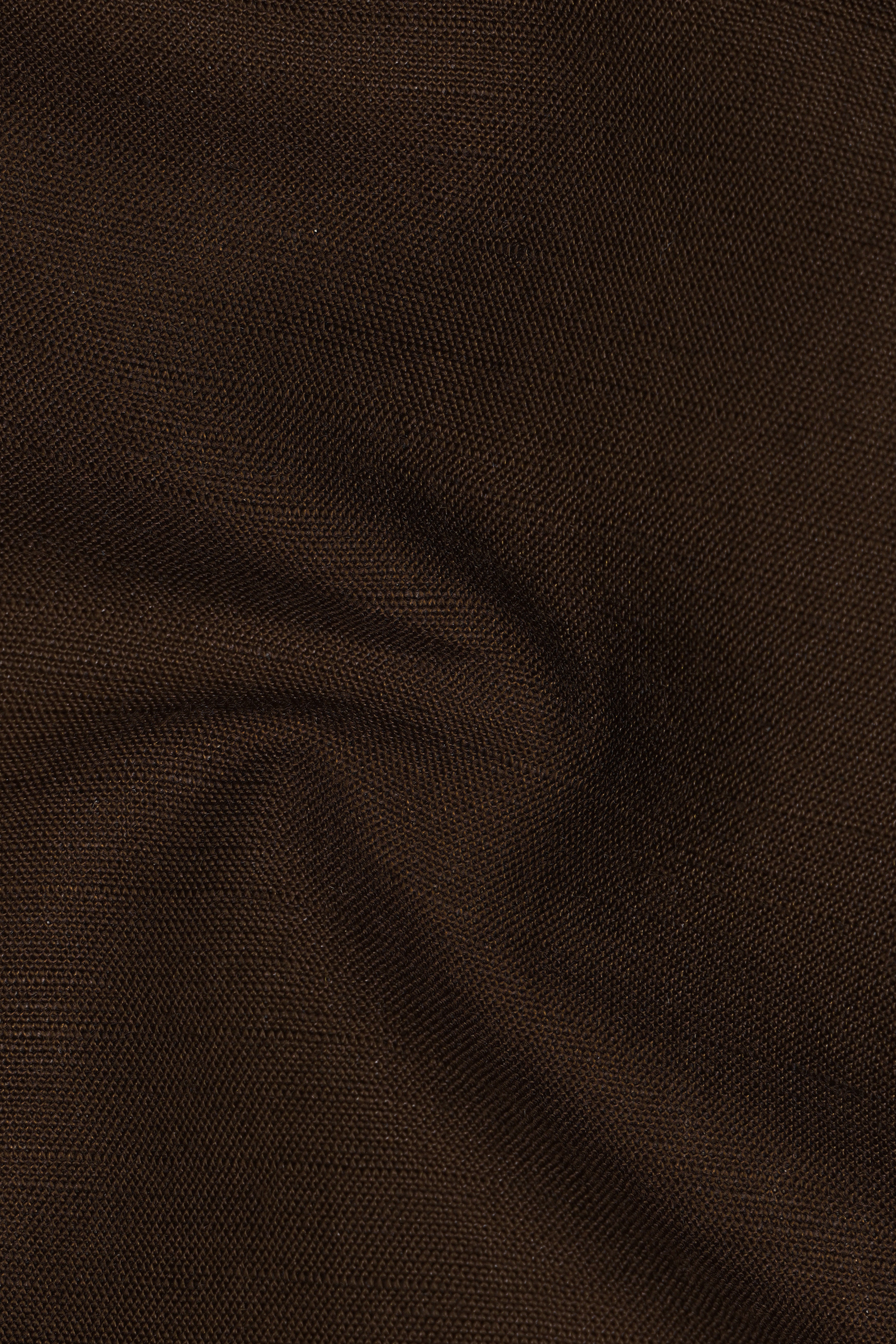 Spice Brown with Fringy Green and Black Patchwork Luxurious Linen Designer Shirt
