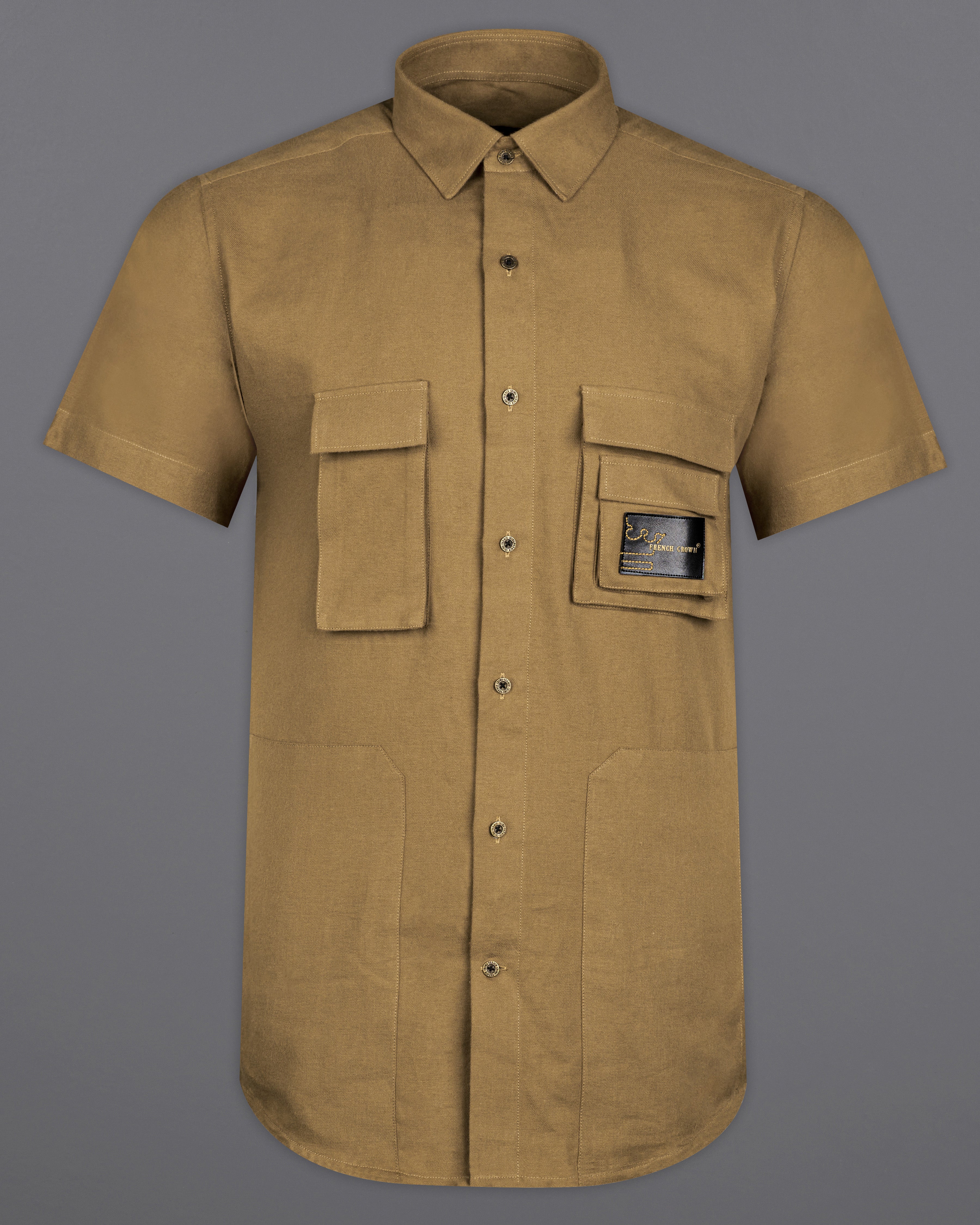 Driftwood Brown Twill Premium Cotton Designer Shirt
