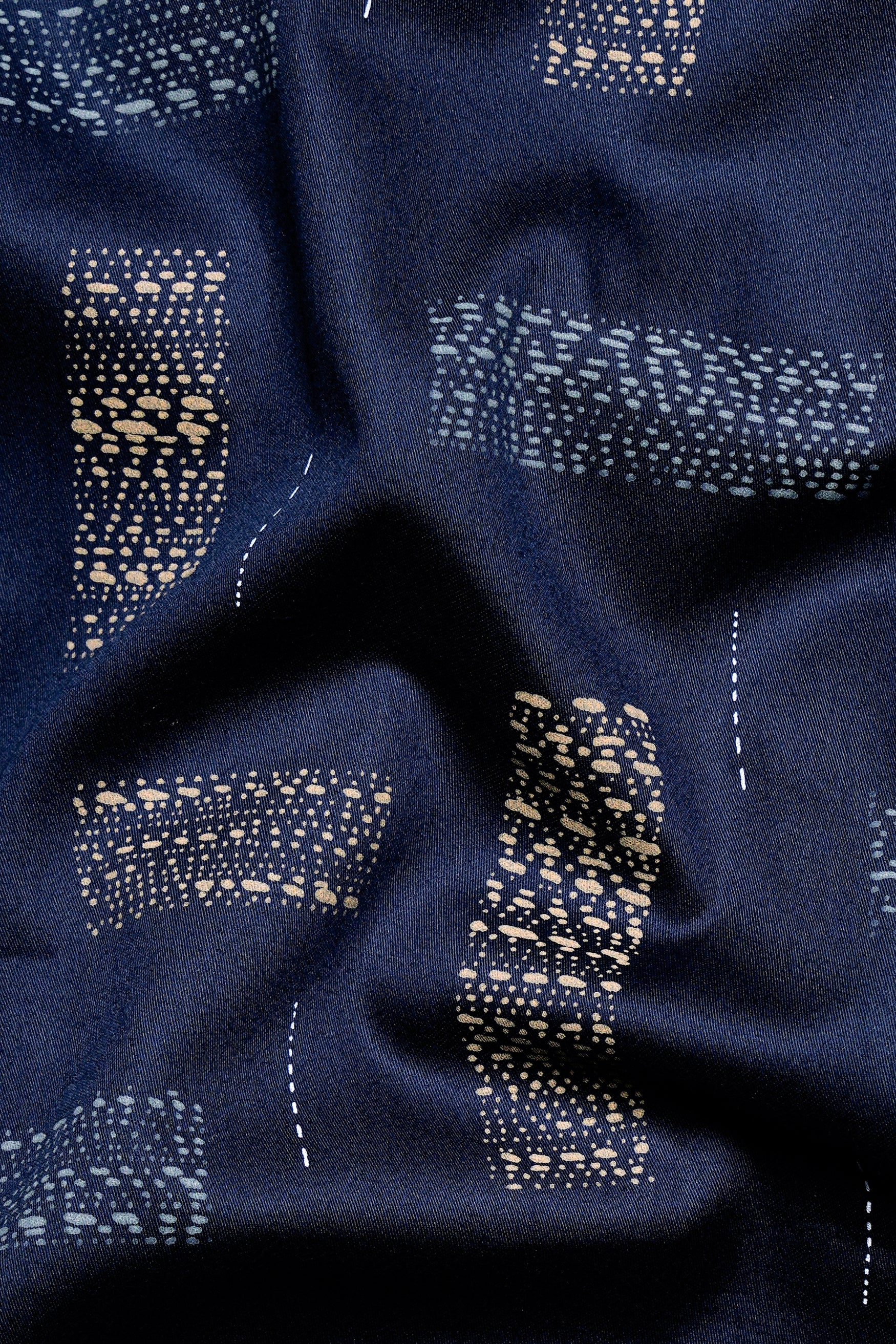 Mirage Navy Blue Printed Super Soft Premium Cotton Shirt