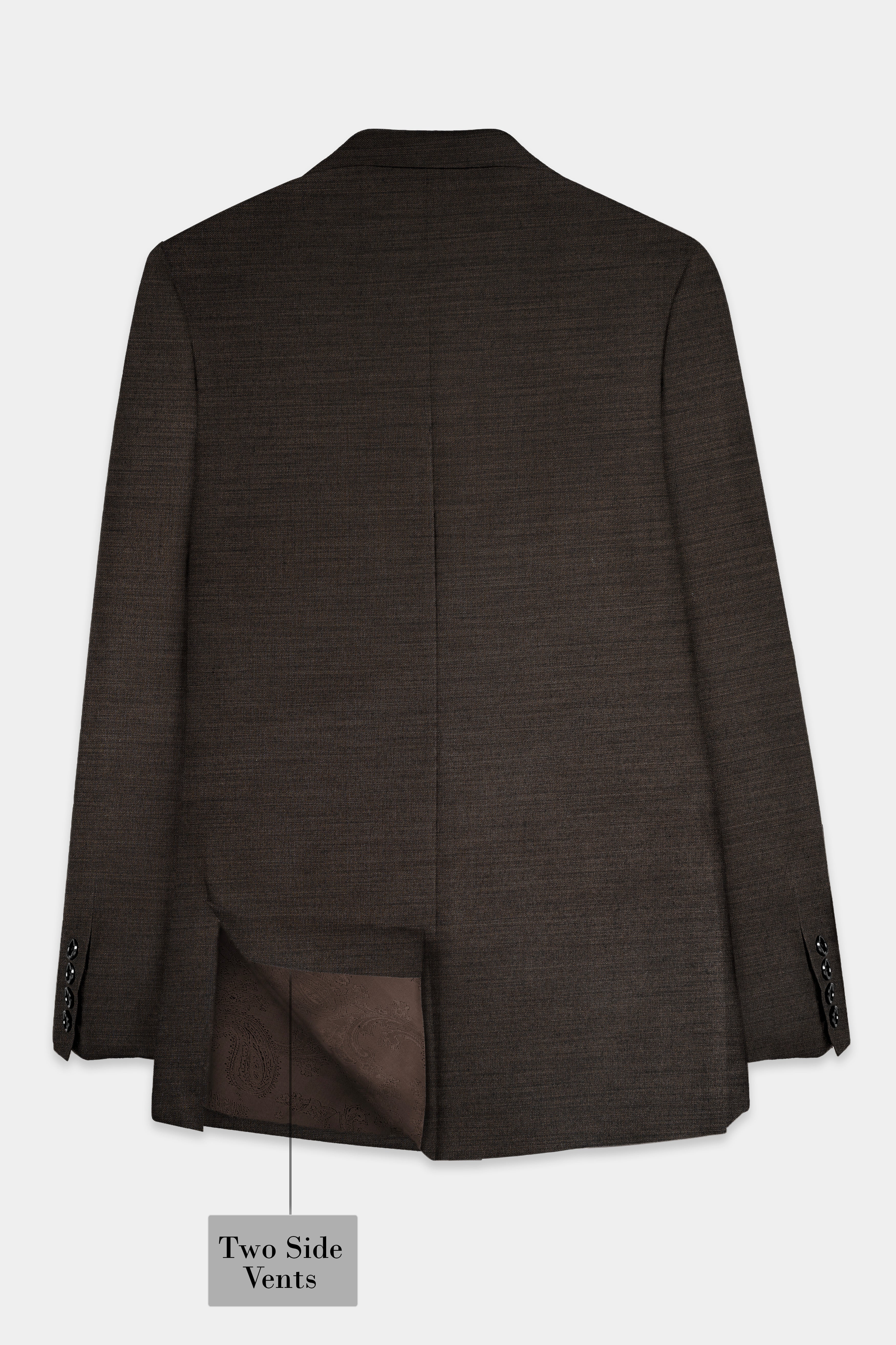Eclipse Brown Textured Wool Blend Blazer