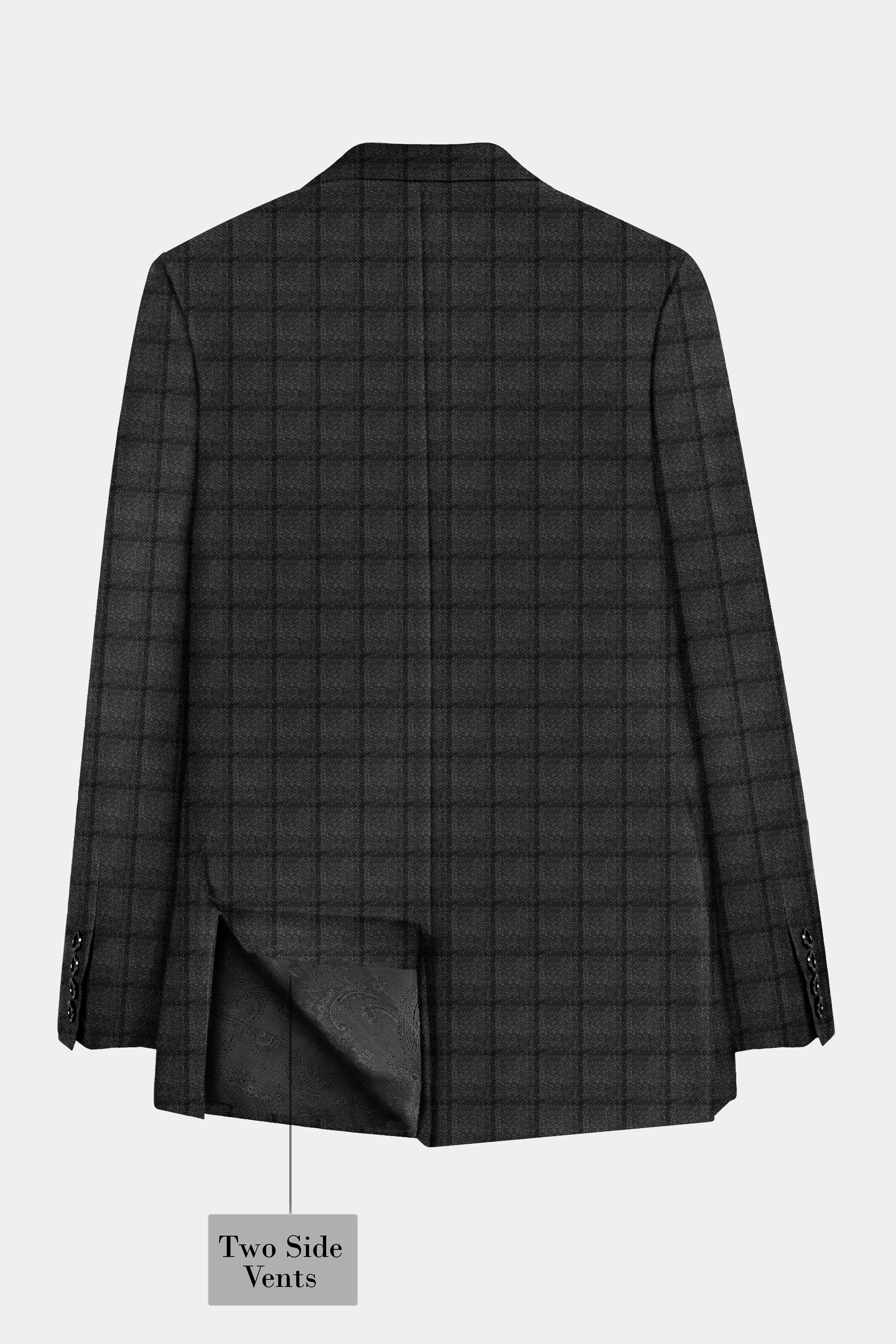 Zeus Dark Brown Plaid Tweed Blazer