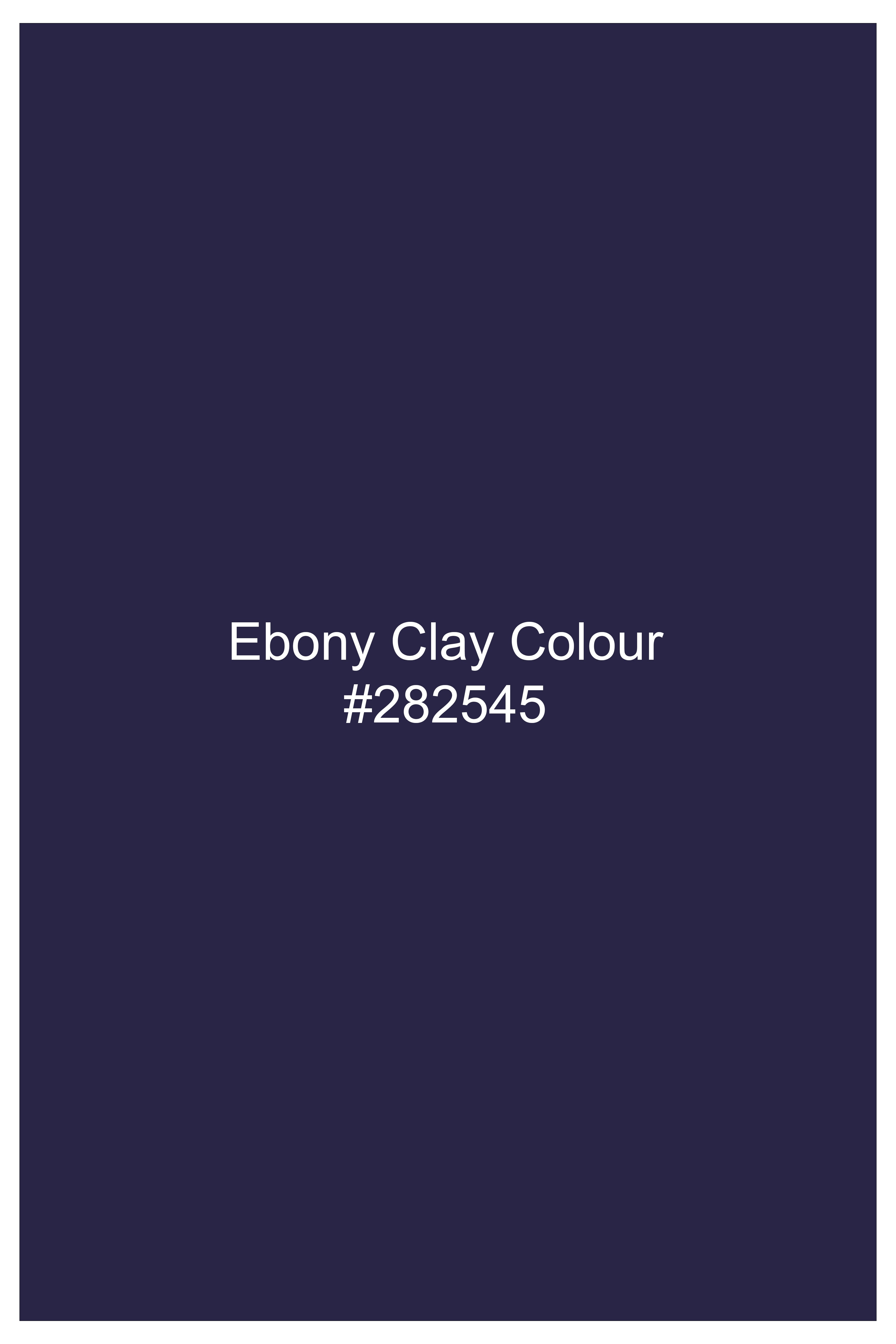 Ebony Clay Blue Textured Wool Blend Bandhgala Blazer