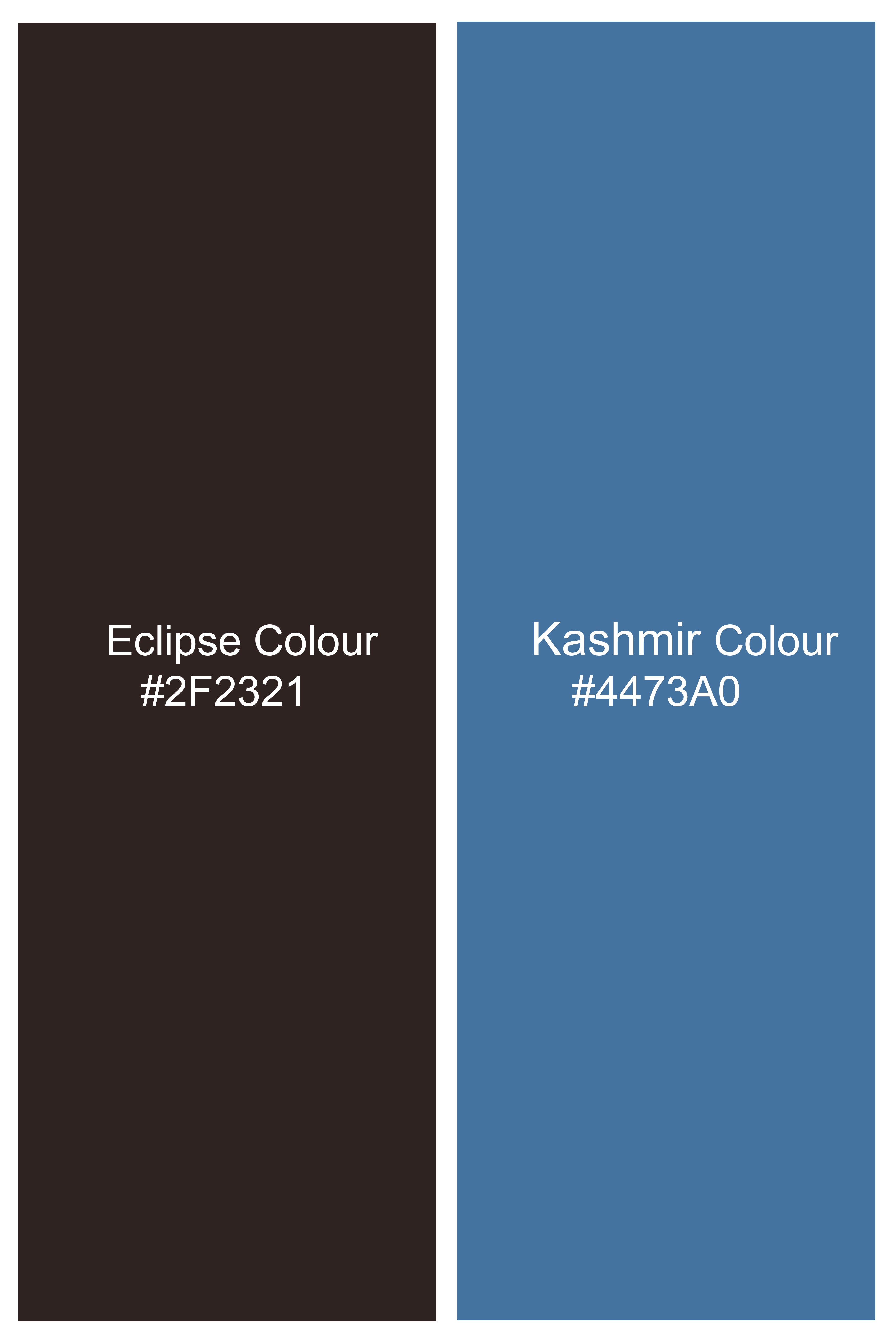 Eclipse Brown with Kashmir Blue Striped Wool Blend Blazer