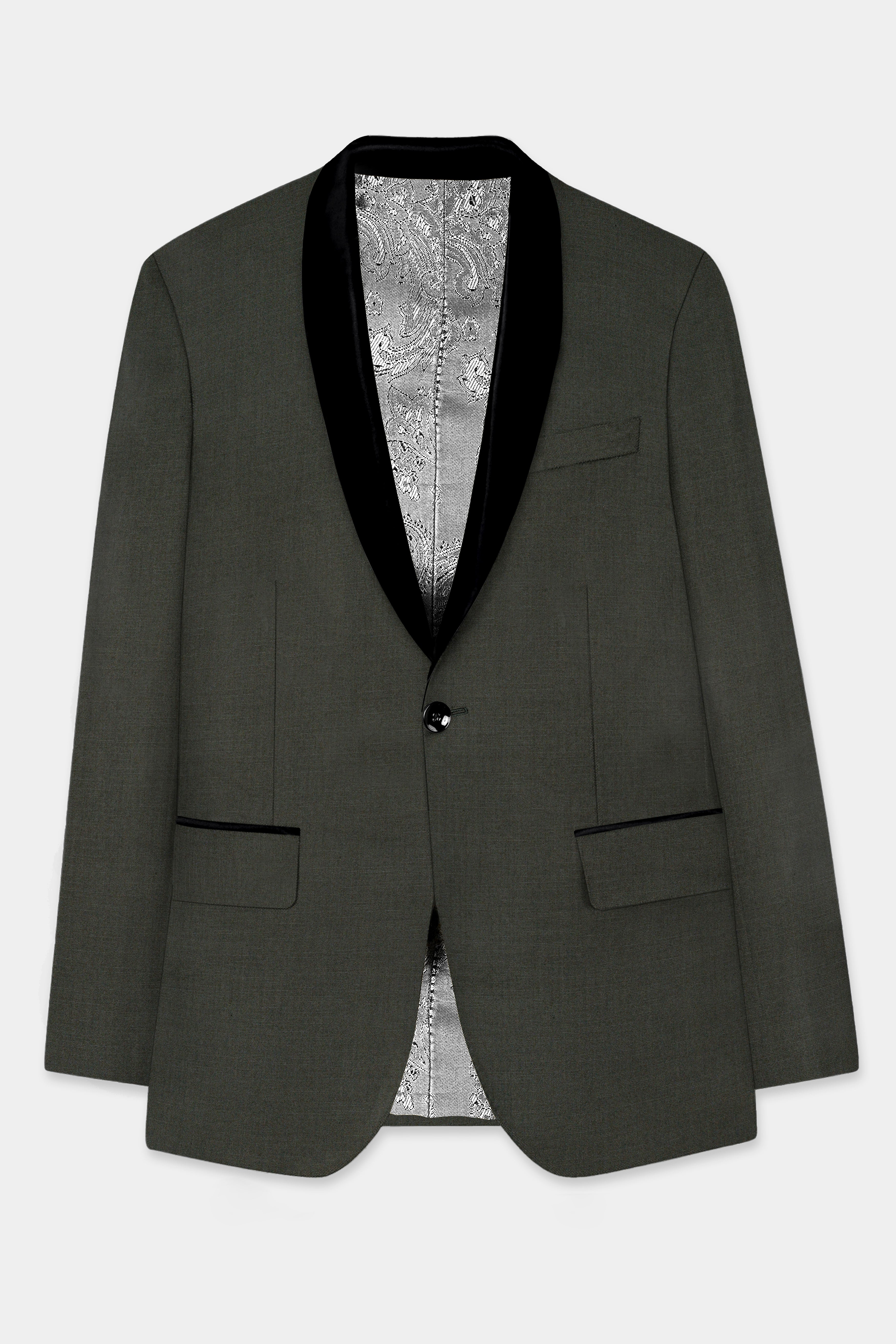 Rangoon Green Wool Blend Tuxedo Blazer