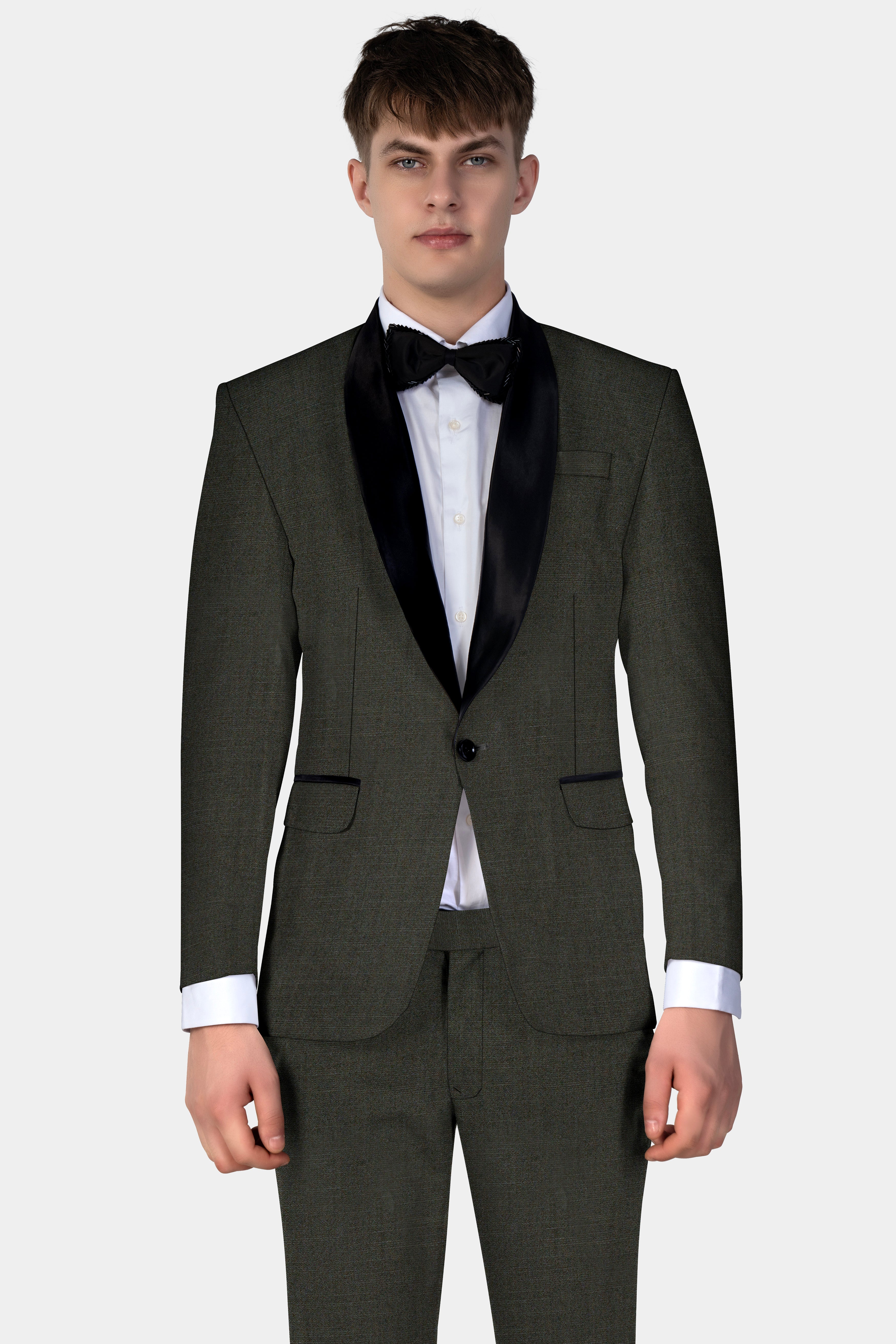 Rangoon Green Wool Blend Tuxedo Blazer