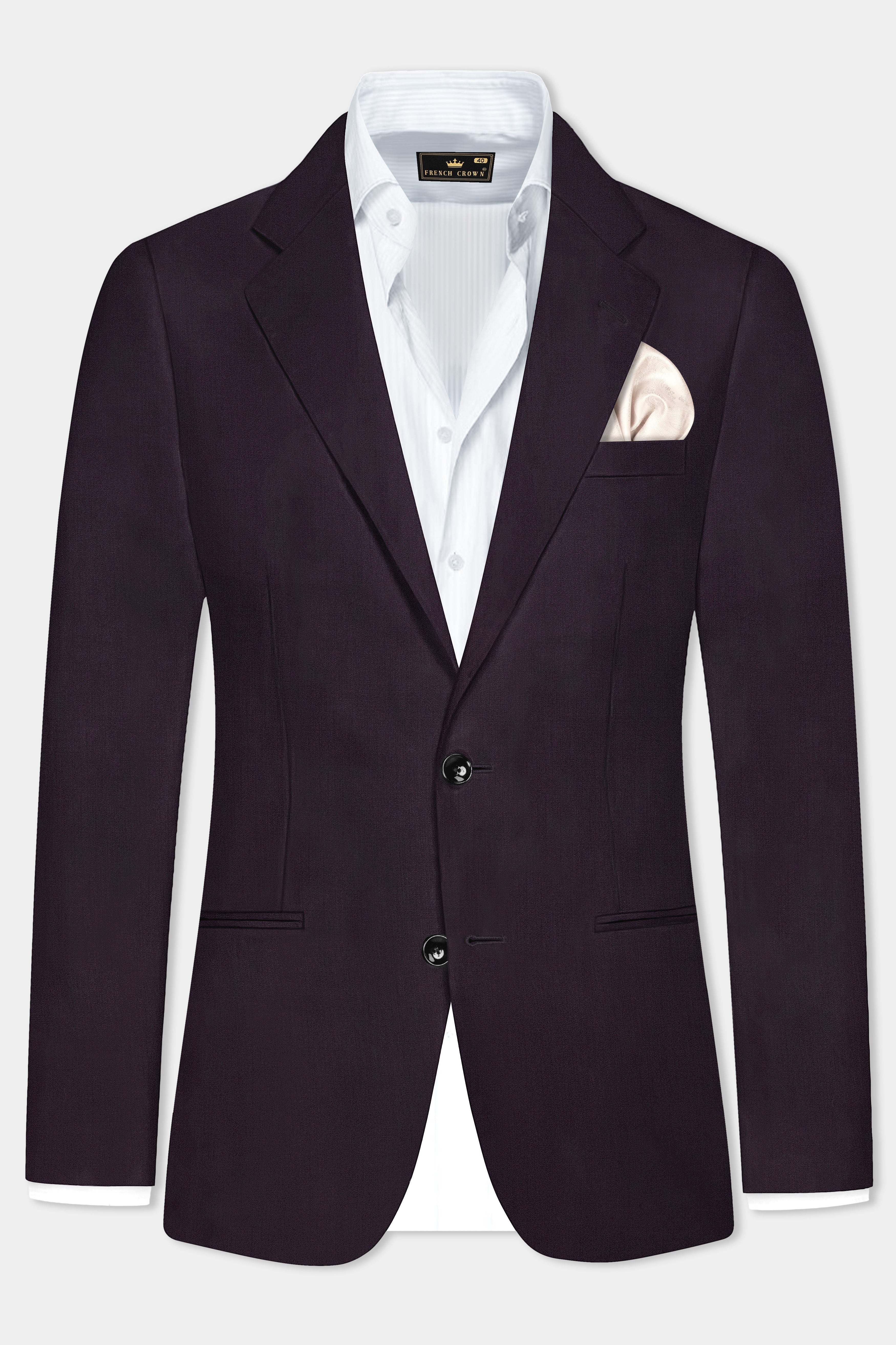 Gondola Purple Wool Blend Single Breasted Blazer