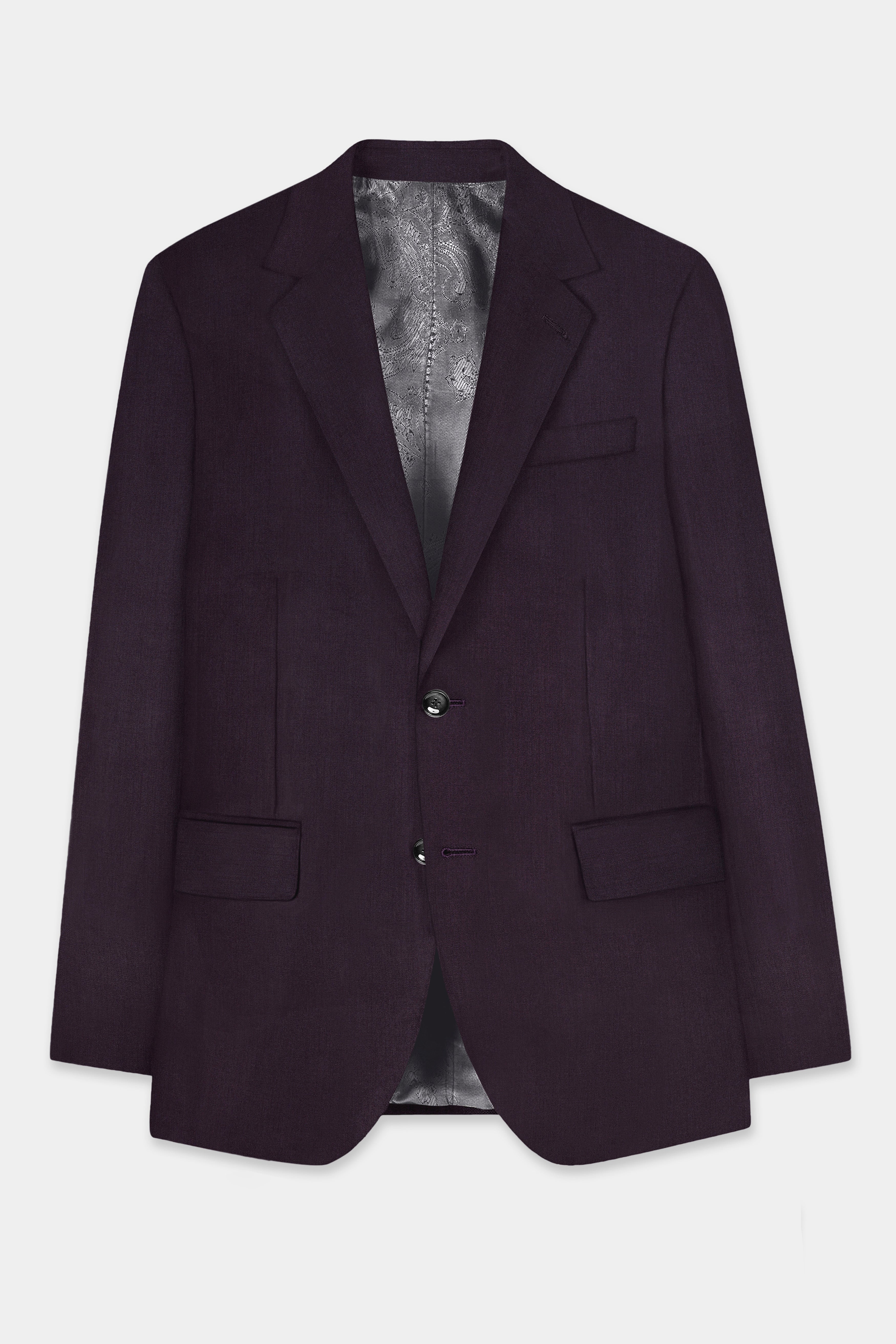 Gondola Purple Wool Blend Single Breasted Blazer