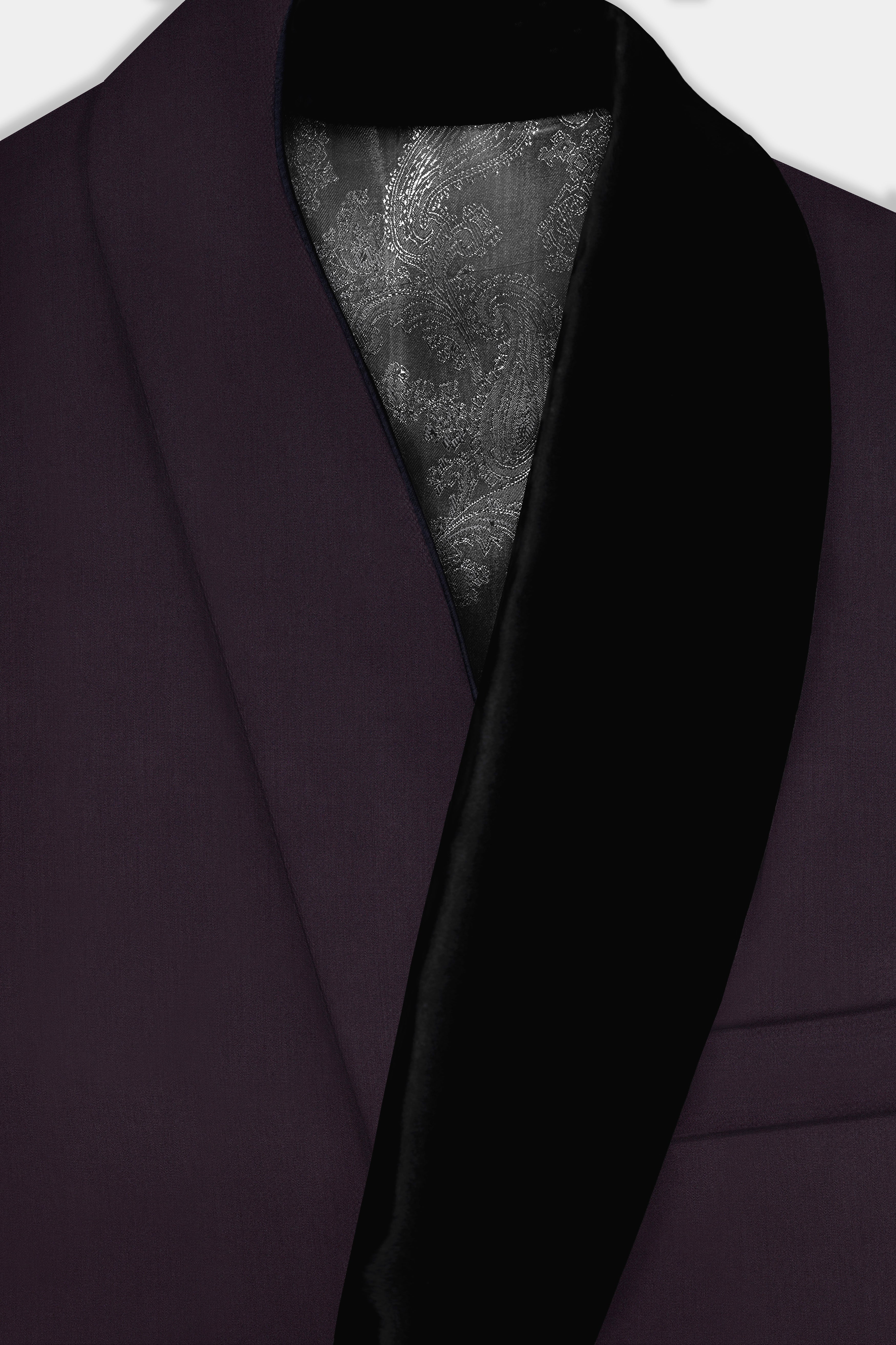 Gondola Purple Solid Wool Blend Tuxedo Blazer