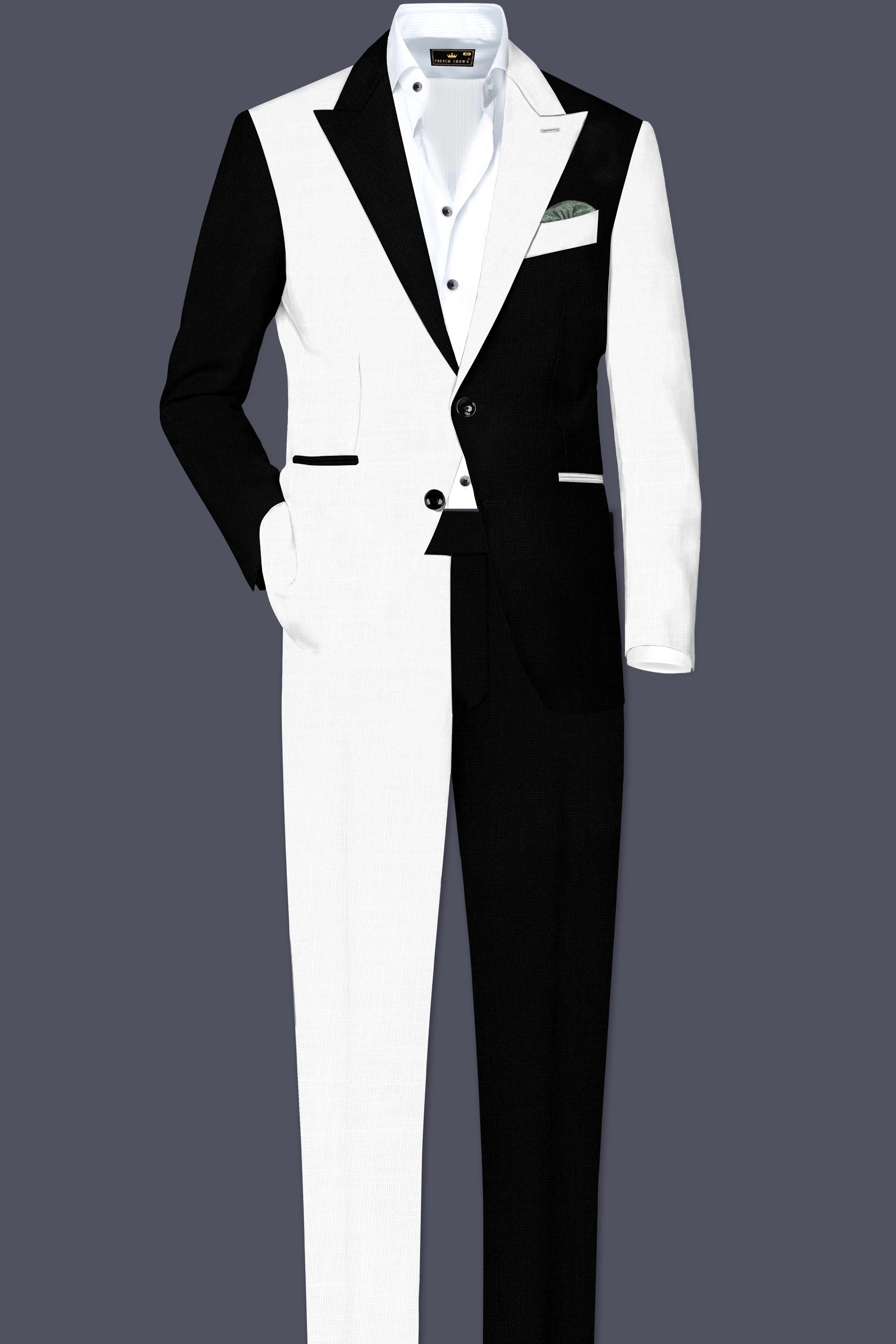 Black & White Luxurious Linen Blazer