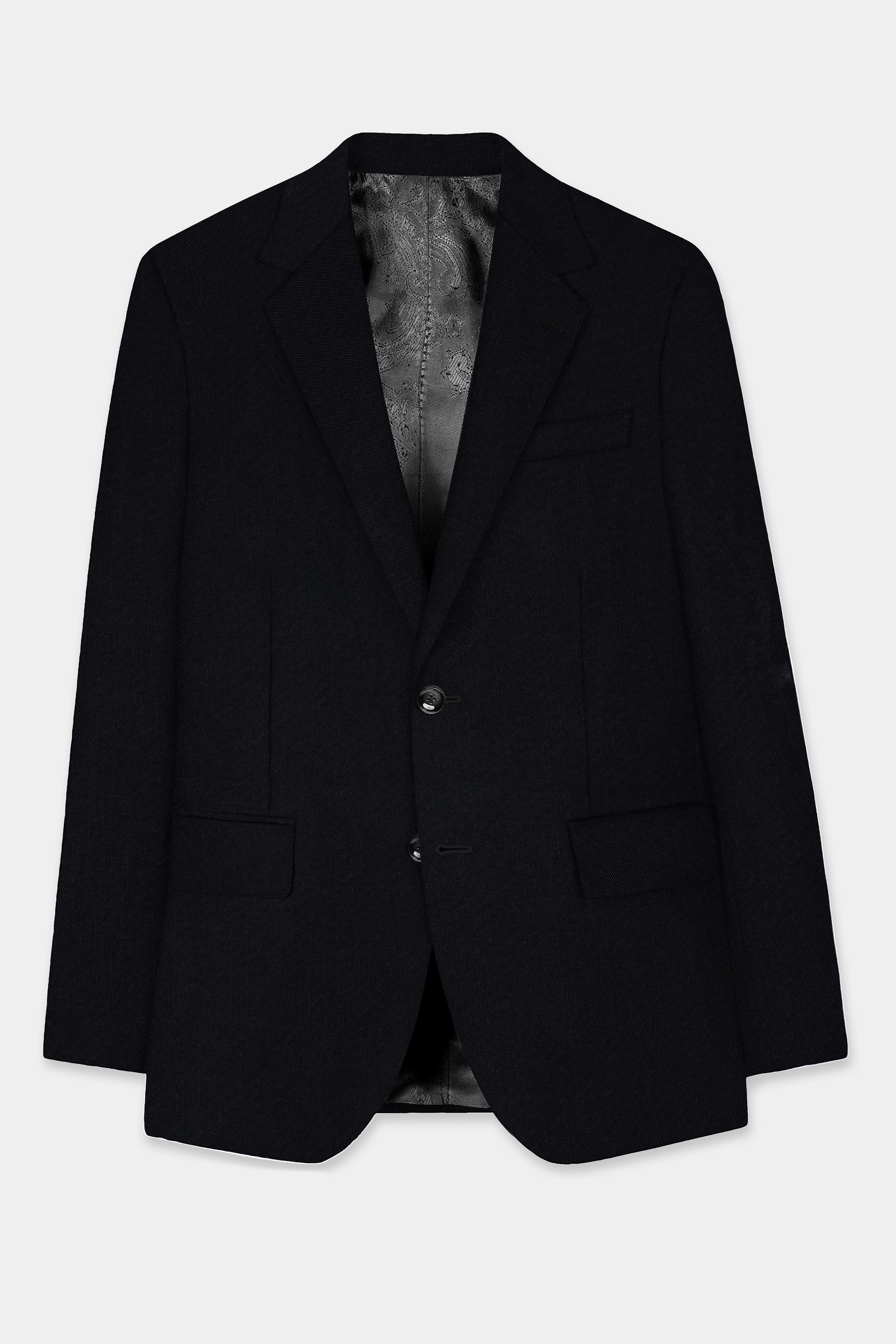 Jade Black Solid Stretchable Premium Cotton traveler Blazer