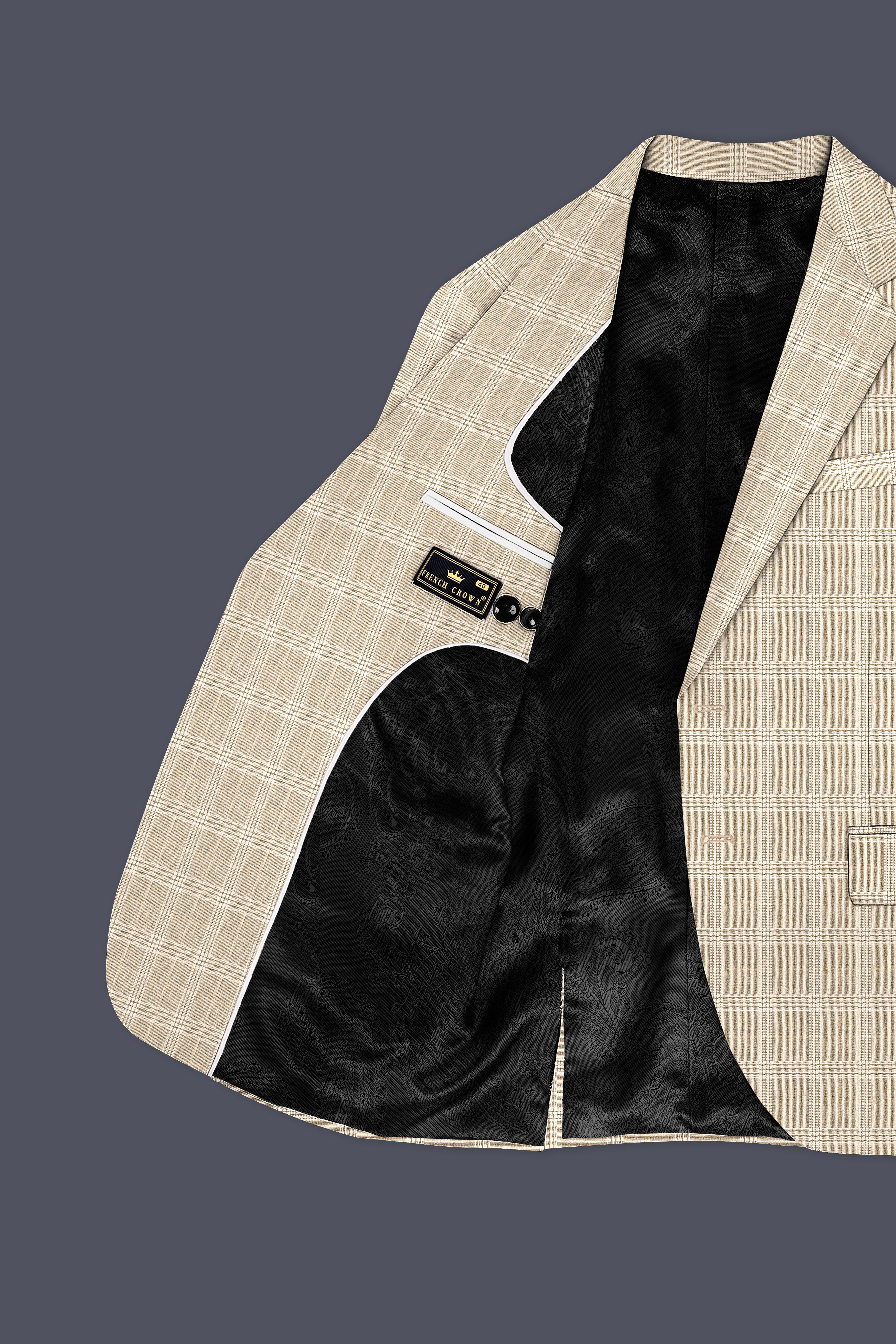 Mongoose Cream Plaid Wool Rich Sports Blazer