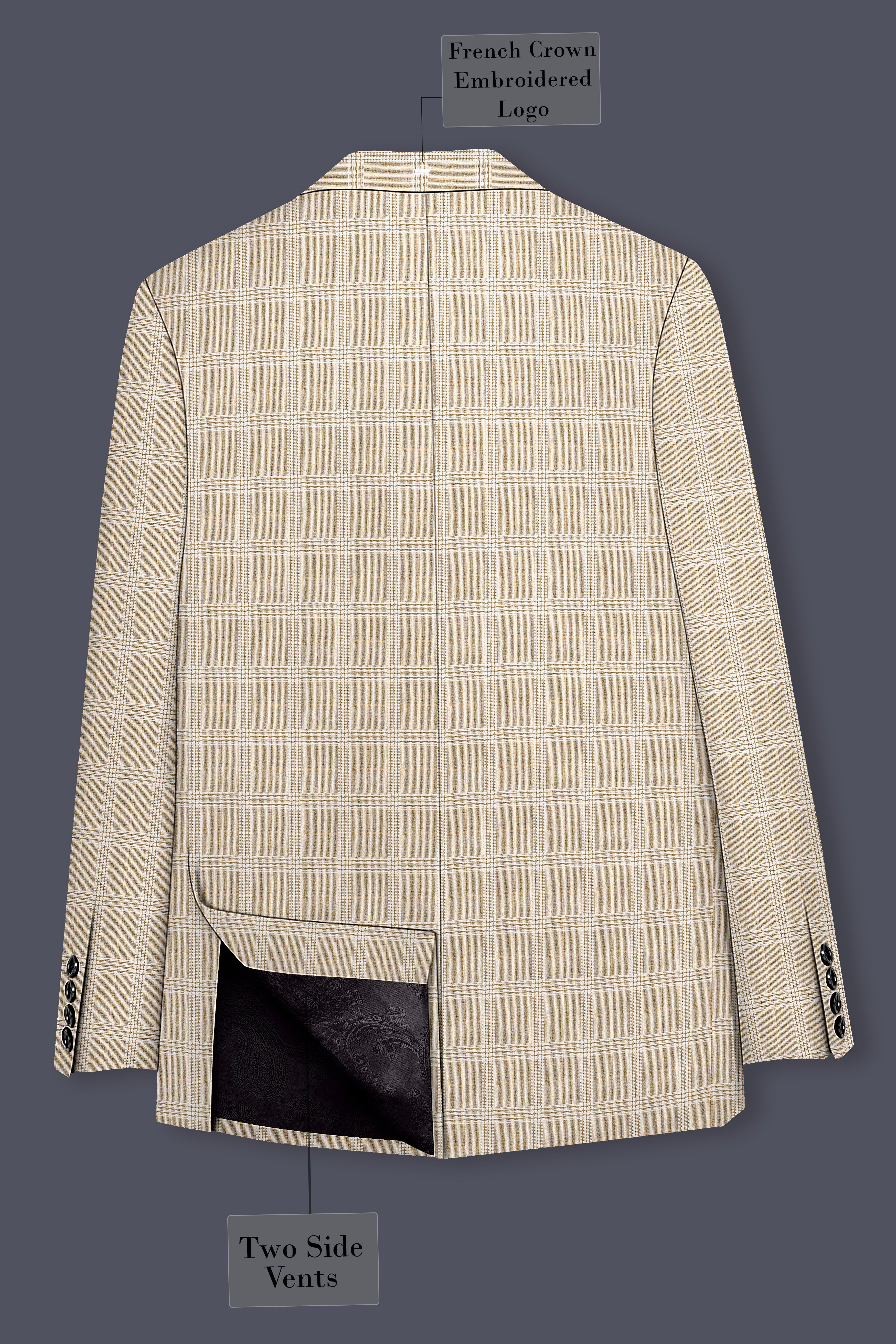 Mongoose Cream Plaid Wool Rich Sports Blazer
