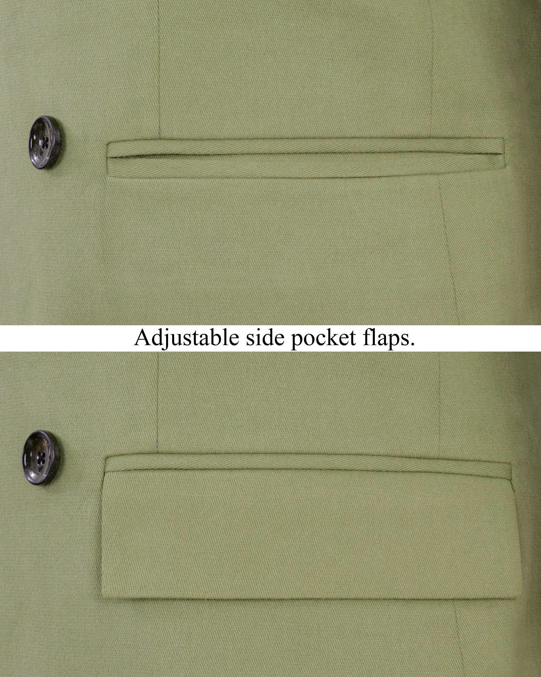 Kelp Green Heavyweight Double-Breasted Premium Cotton Blazer
