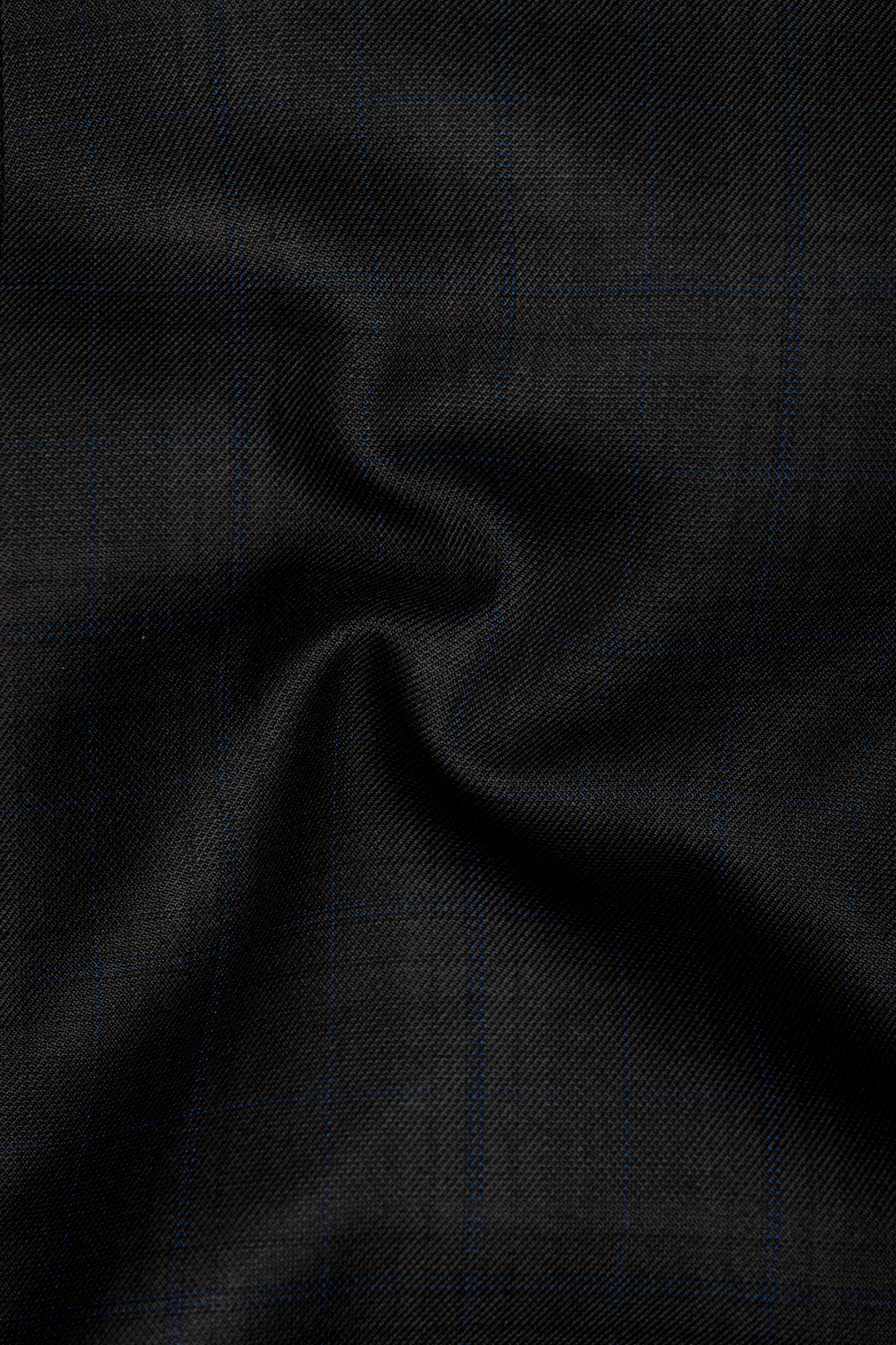 Thunder brown Plaid Cross Placket Bandhgala Wool Rich Blazer