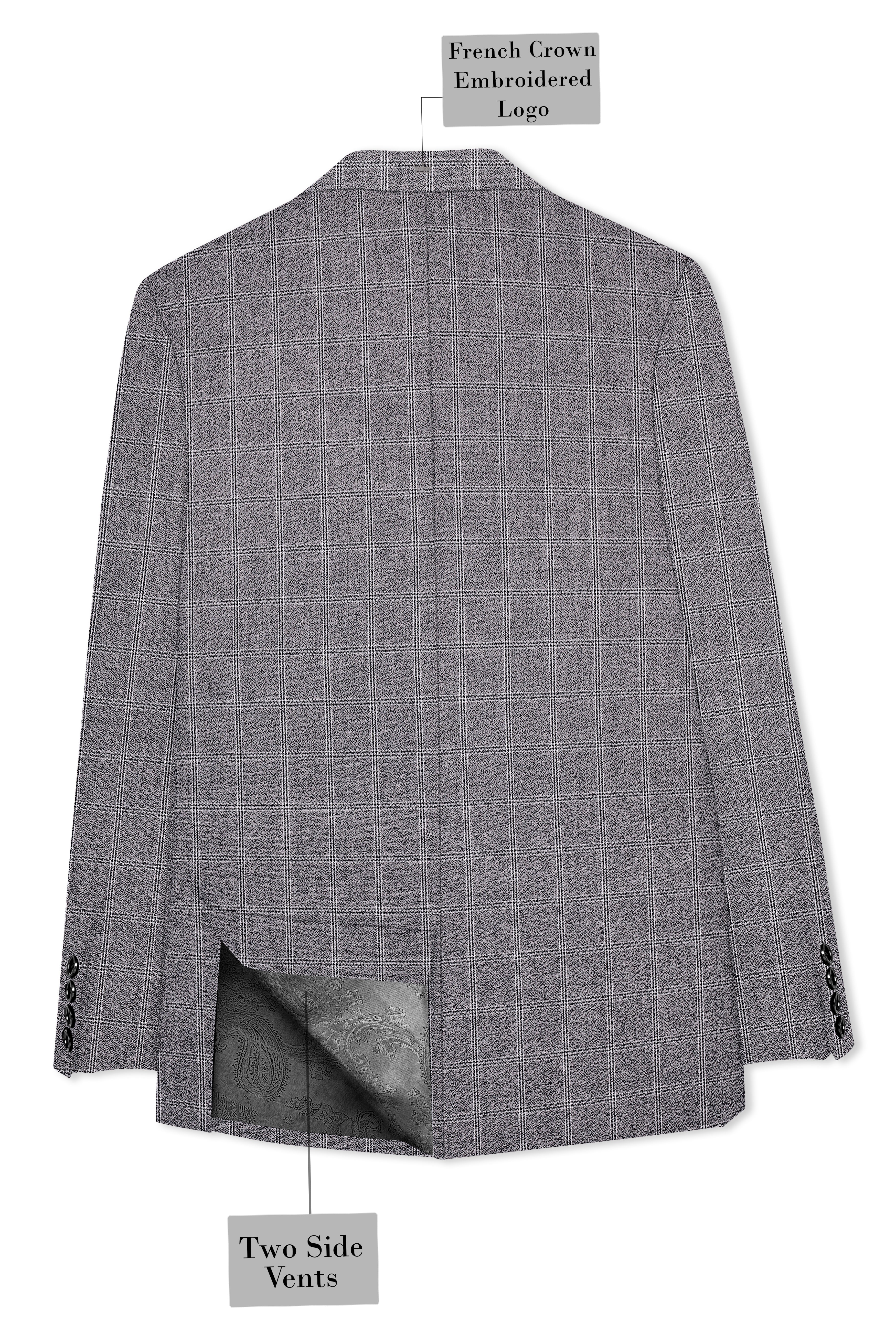 Manatee Grey windowpane Wool Rich Blazer