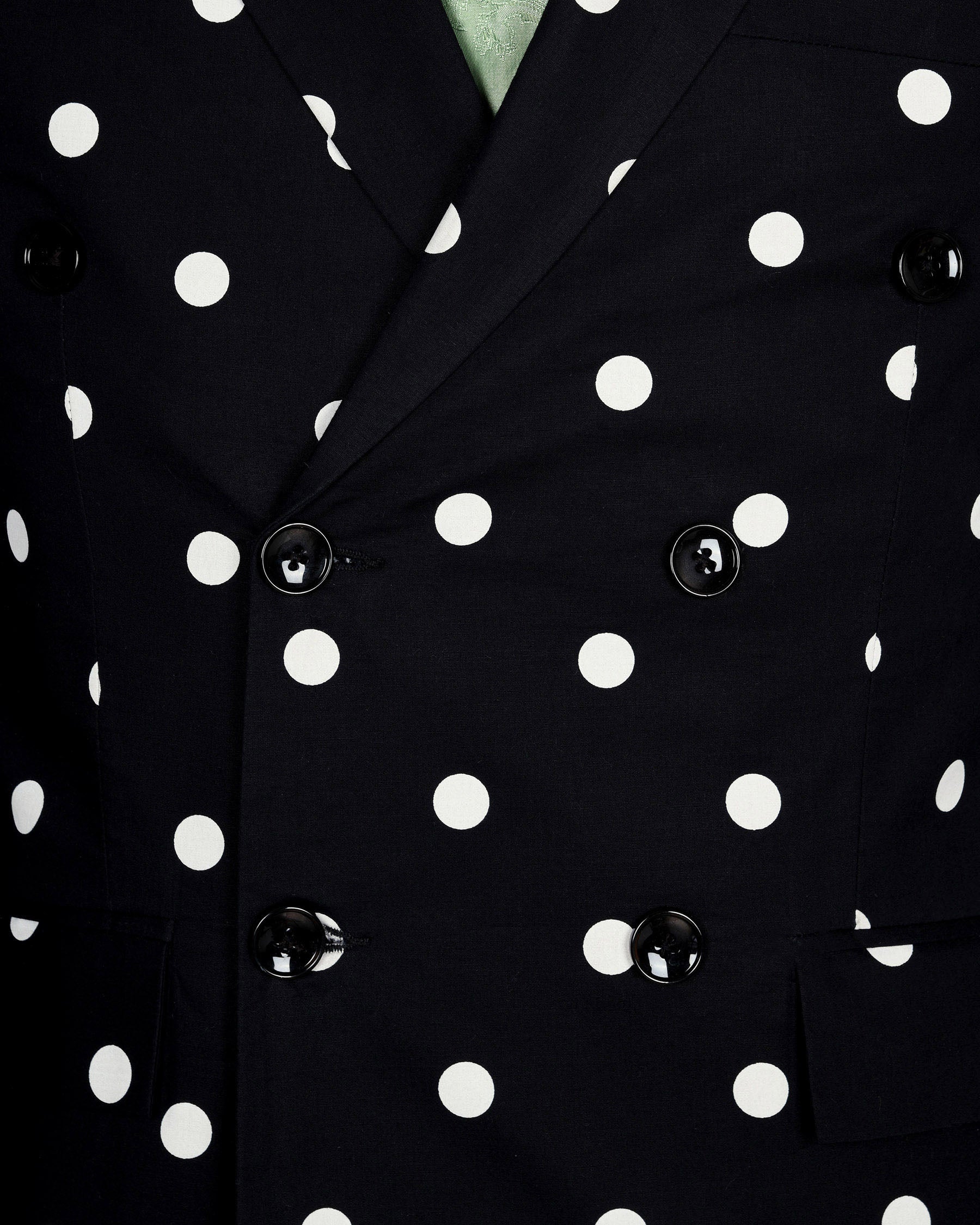 Jade Black Polka Print Double Breasted Blazer