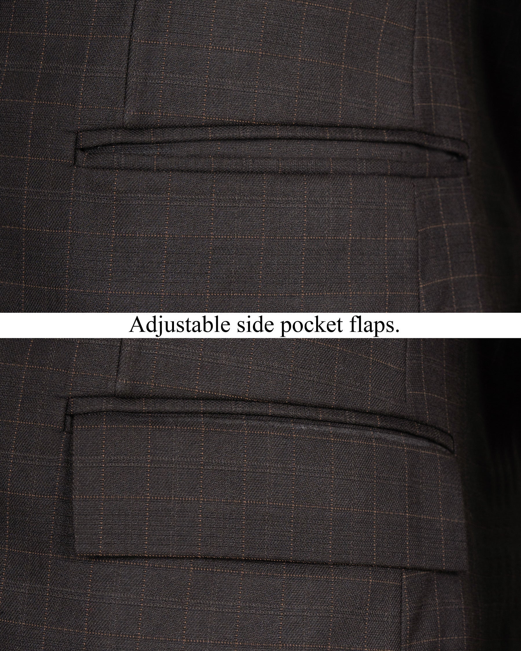 Brown Plaid Wool Rich Blazer